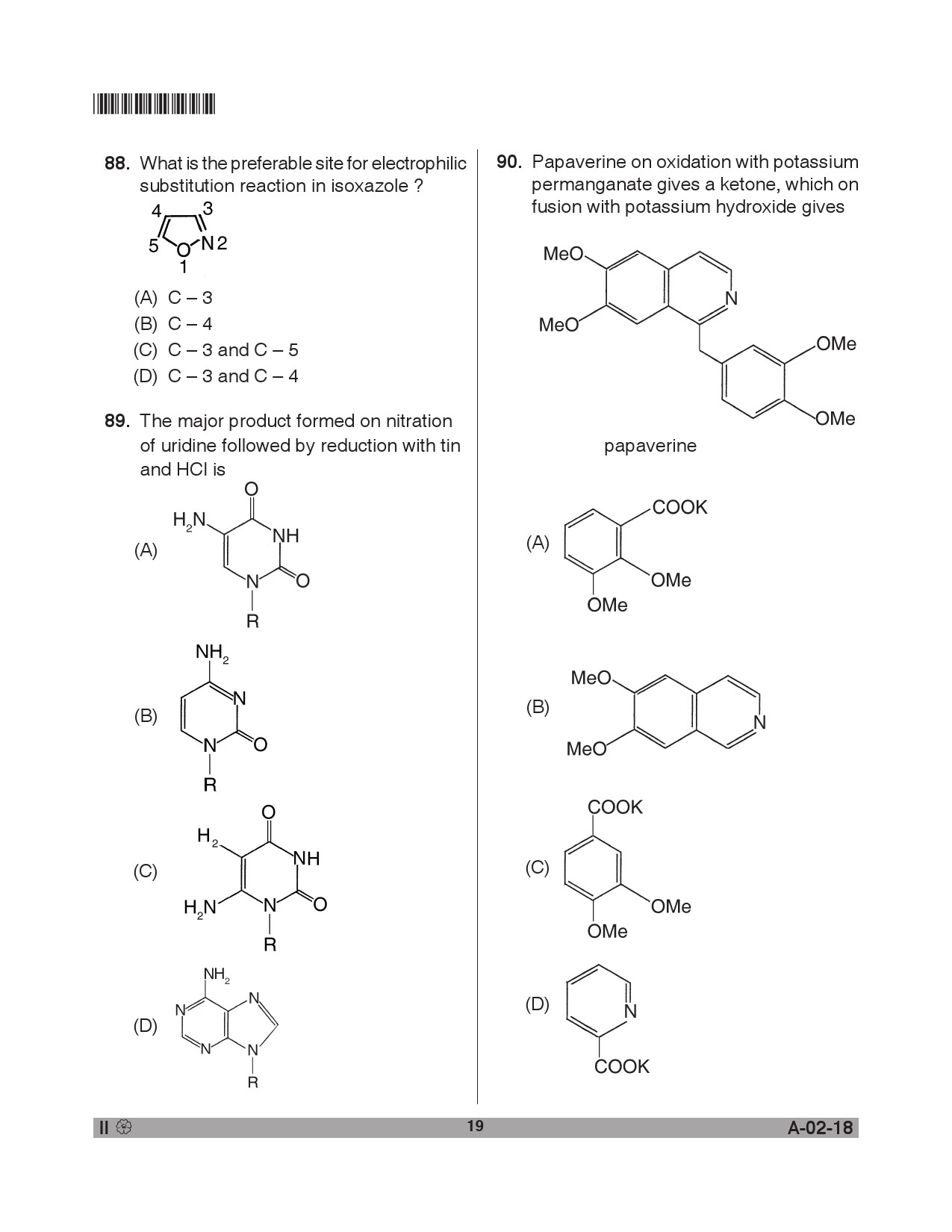 Telangana SET Chemical Sciences 2018 Question Paper II 18