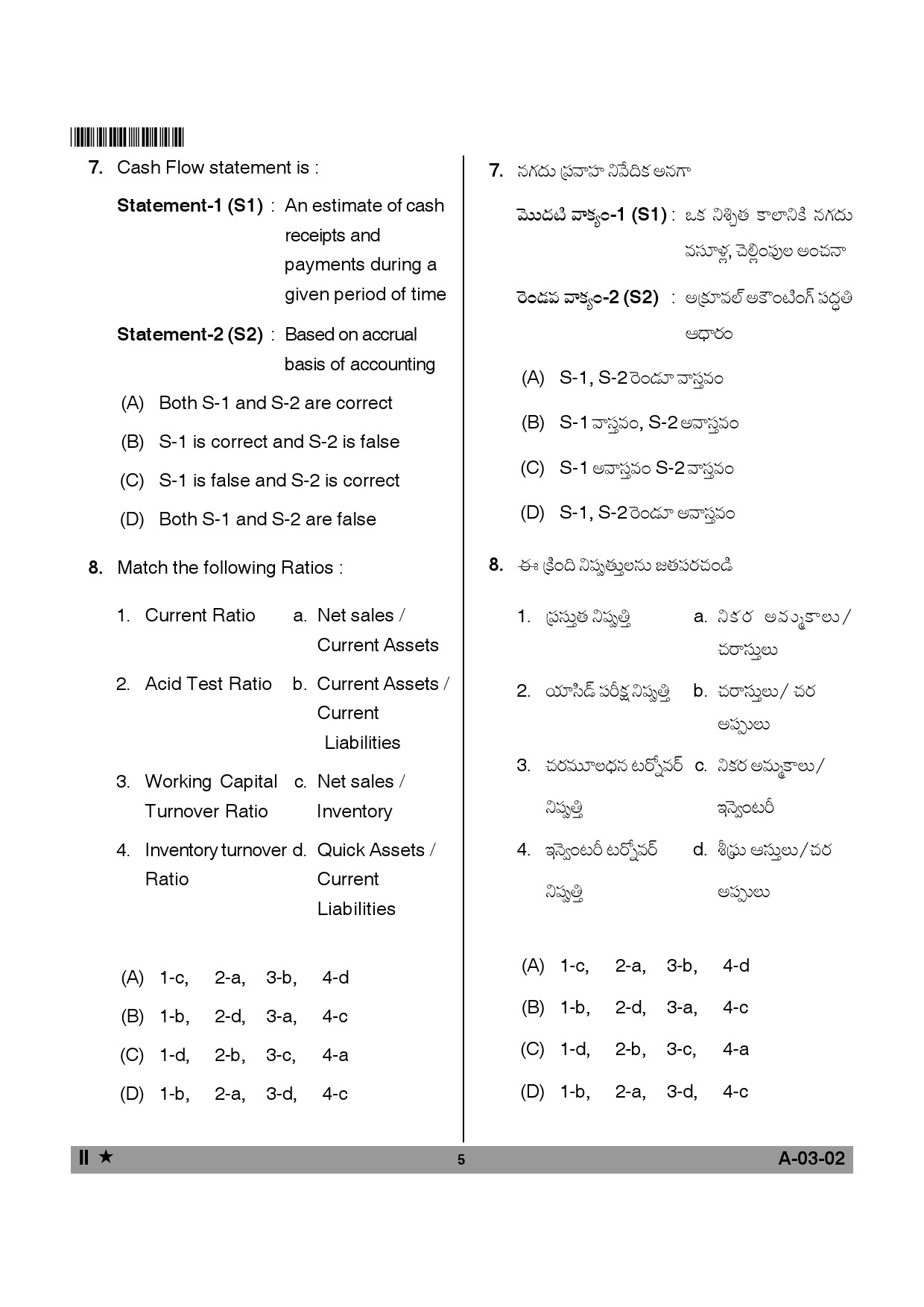 Telangana SET Commerce 2014 Question Paper II 4