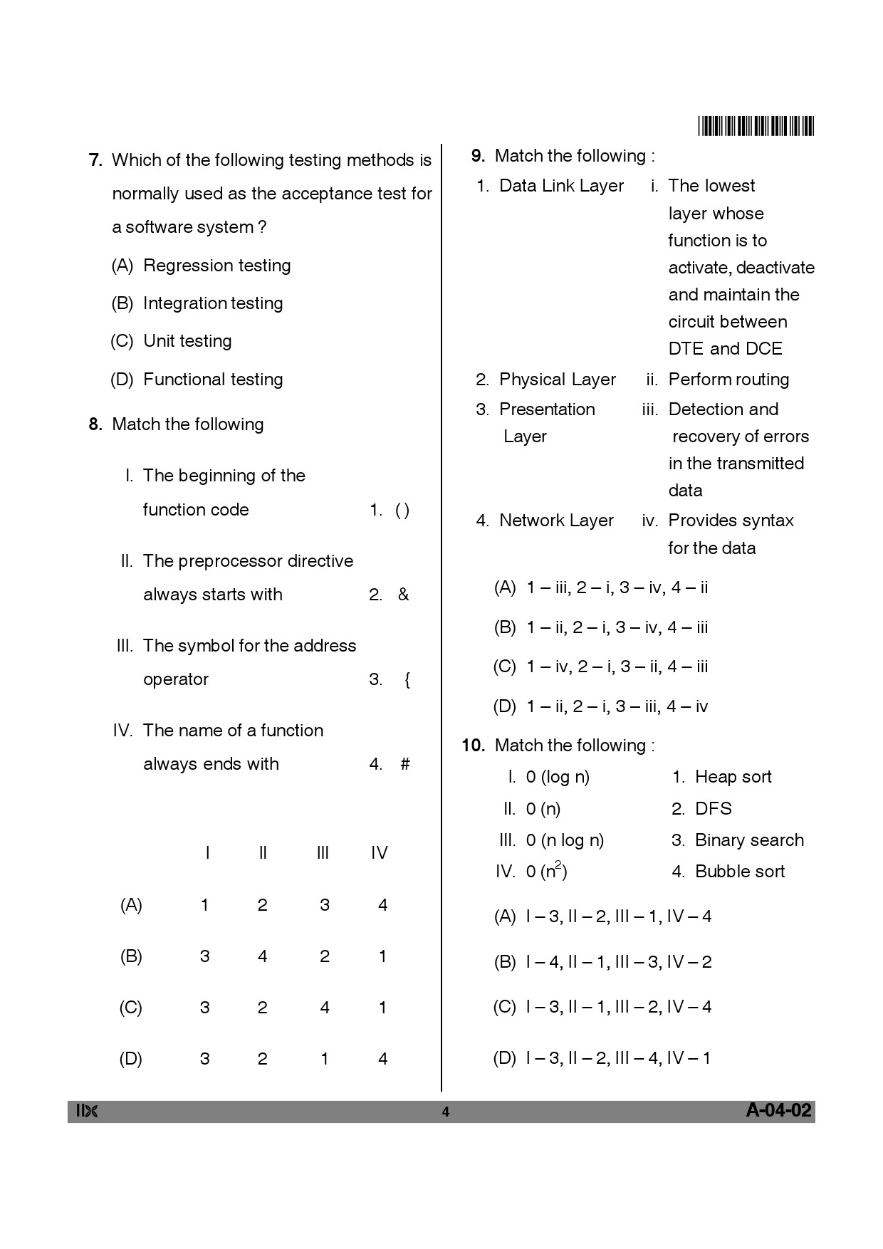 Telangana SET Computer Science and Application 2012 Question Paper II 3