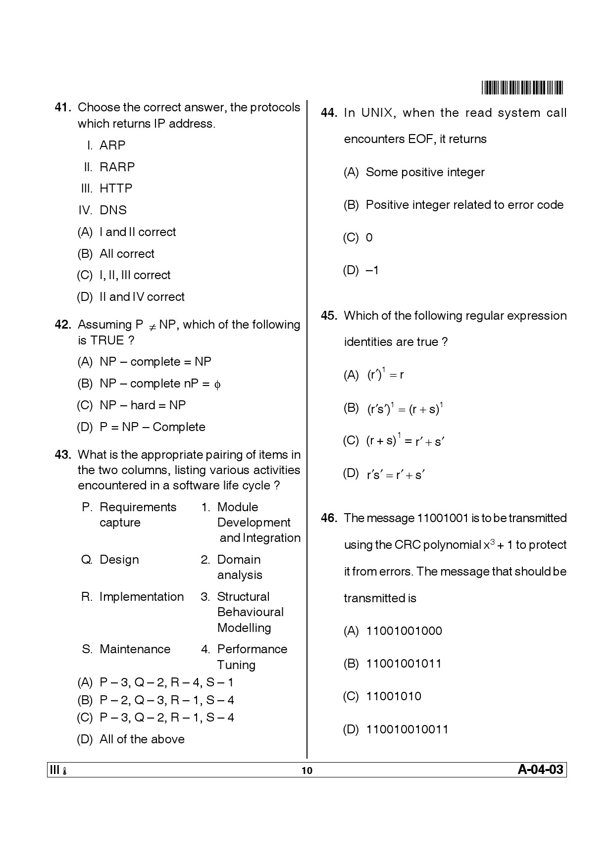 Telangana SET Computer Science and Application 2012 Question Paper III 9