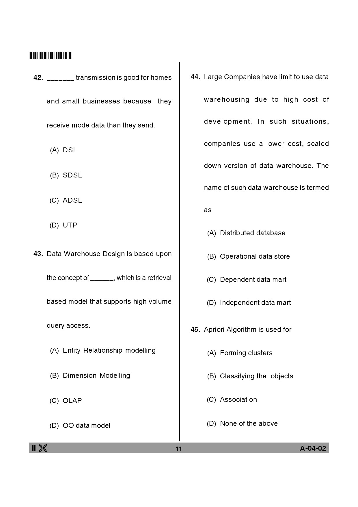 Telangana SET Computer Science and Application 2013 Question Paper II 10