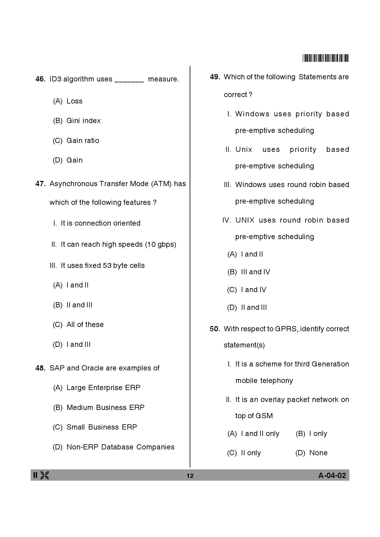 Telangana SET Computer Science and Application 2013 Question Paper II 11