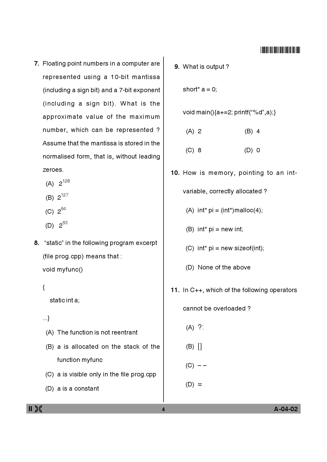 Telangana SET Computer Science and Application 2013 Question Paper II 3