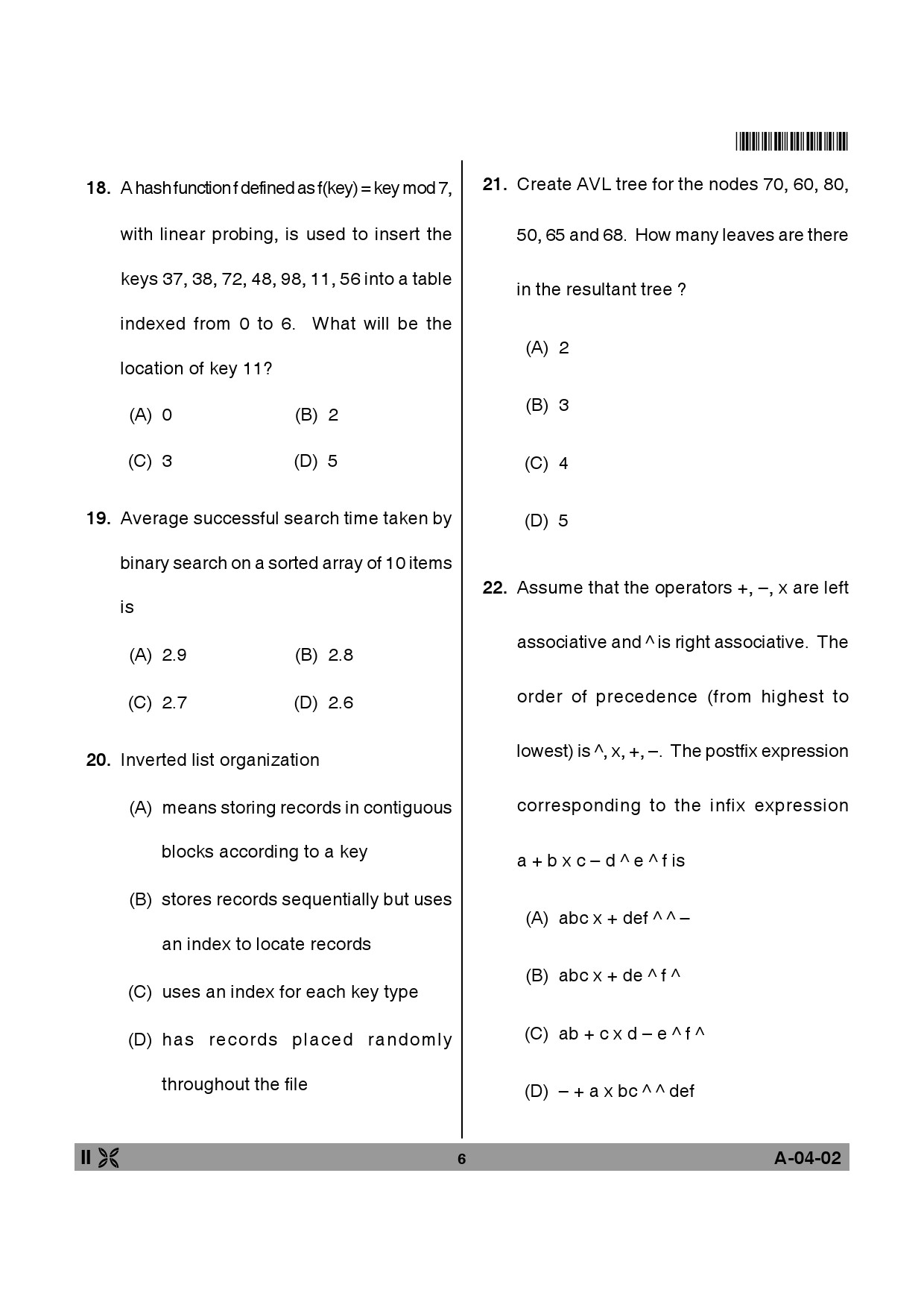 Telangana SET Computer Science and Application 2013 Question Paper II 5