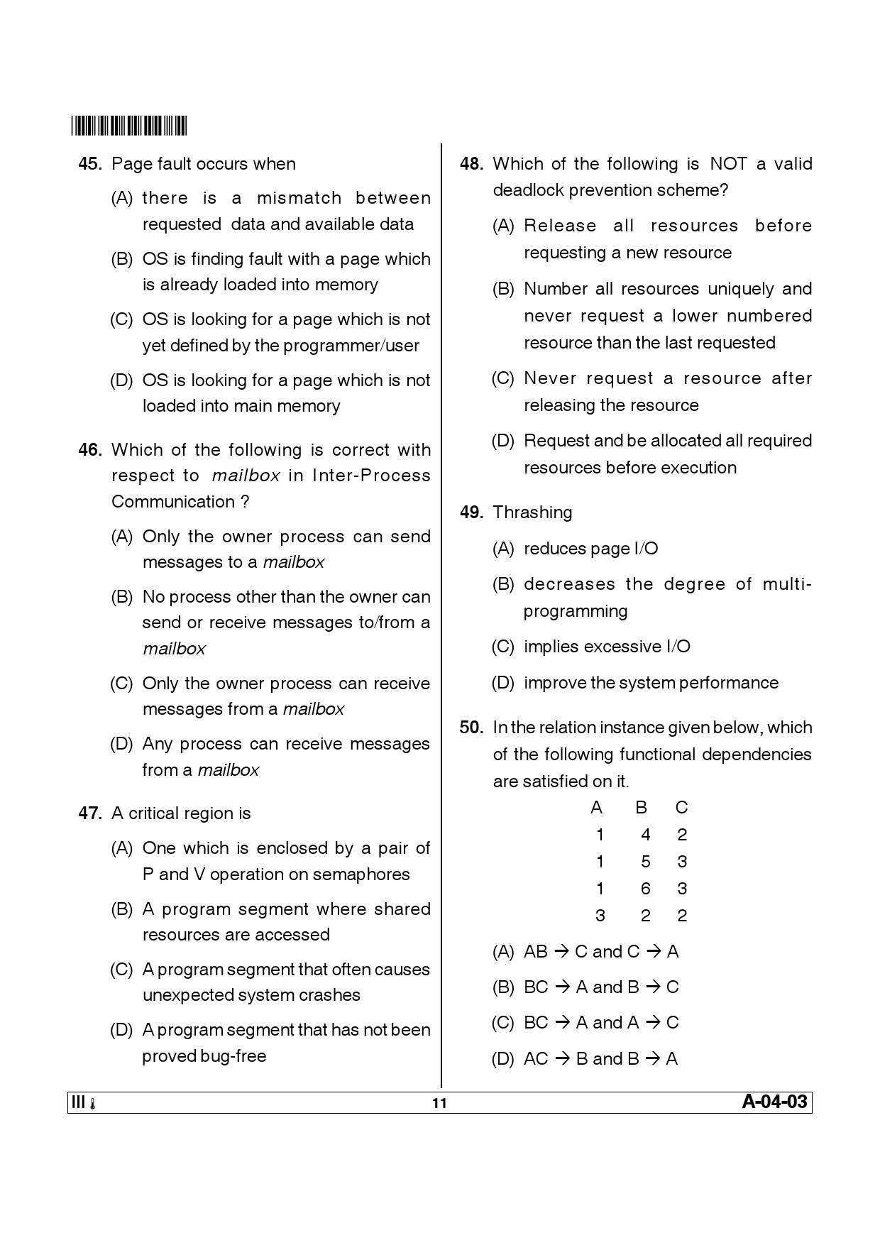 Telangana SET Computer Science and Application 2013 Question Paper III 10