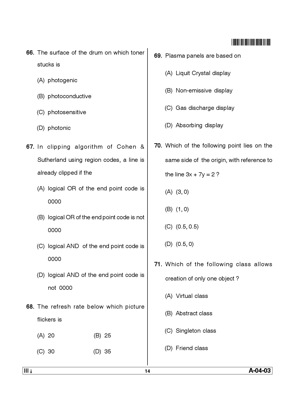 Telangana SET Computer Science and Application 2013 Question Paper III 13