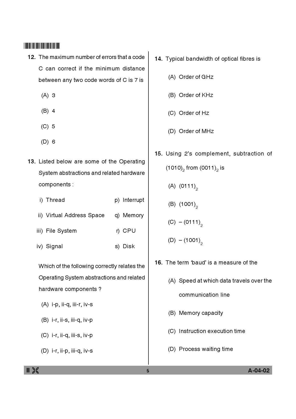 Telangana SET Computer Science and Application 2014 Question Paper II 4