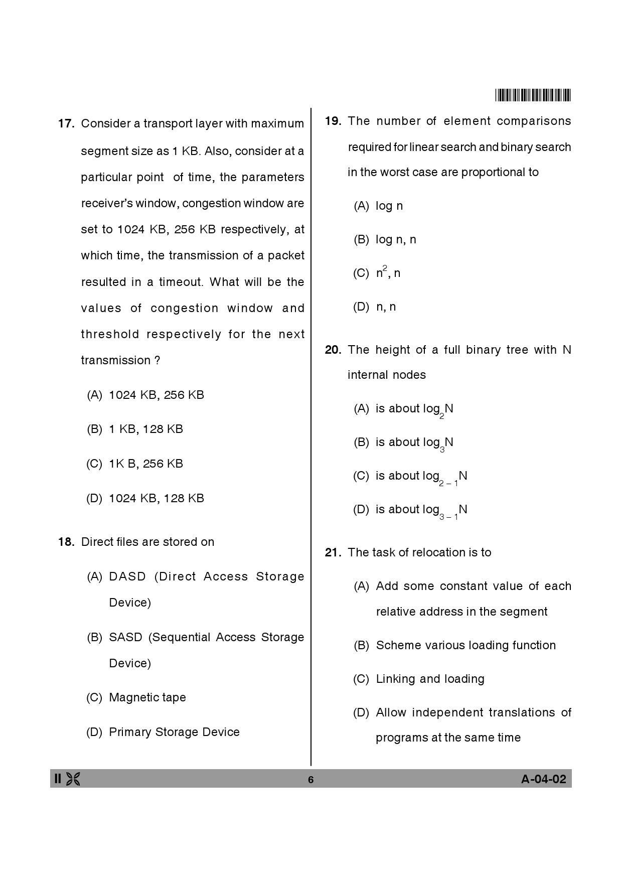 Telangana SET Computer Science and Application 2014 Question Paper II 5