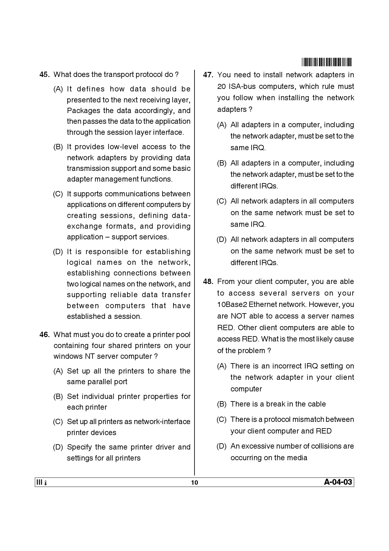 Telangana SET Computer Science and Application 2014 Question Paper III 9