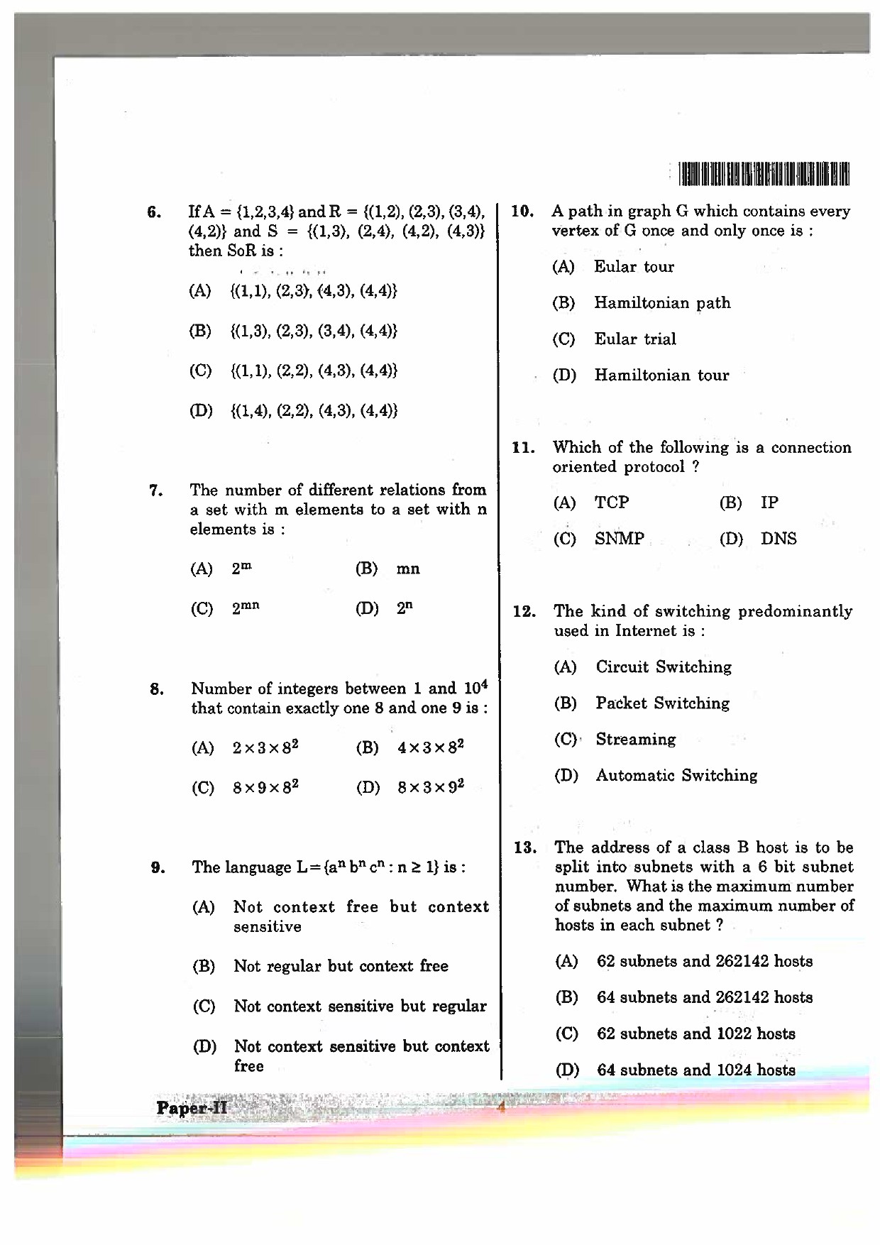 Telangana SET Computer Science and Application 2017 Question Paper II 3