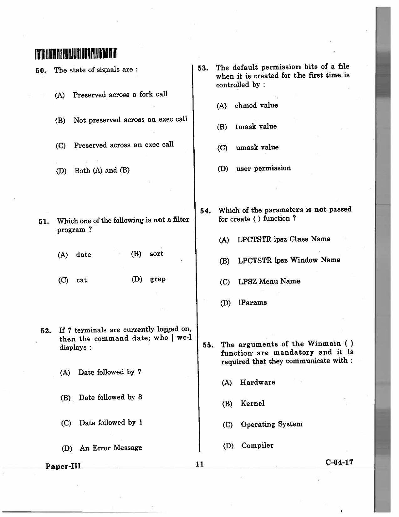 Telangana SET Computer Science and Application 2017 Question Paper III 10