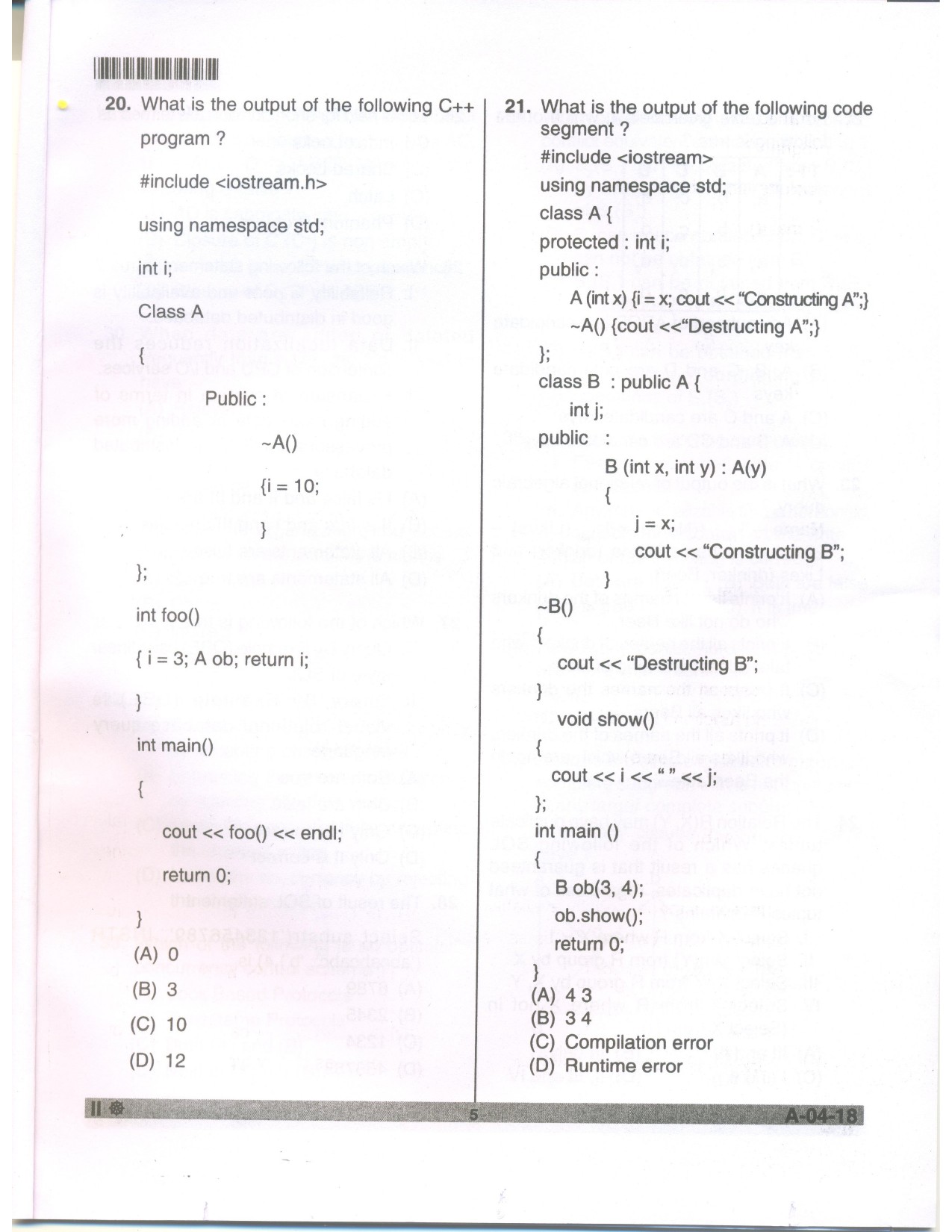 Telangana SET Computer Science and Application 2018 Question Paper II 4