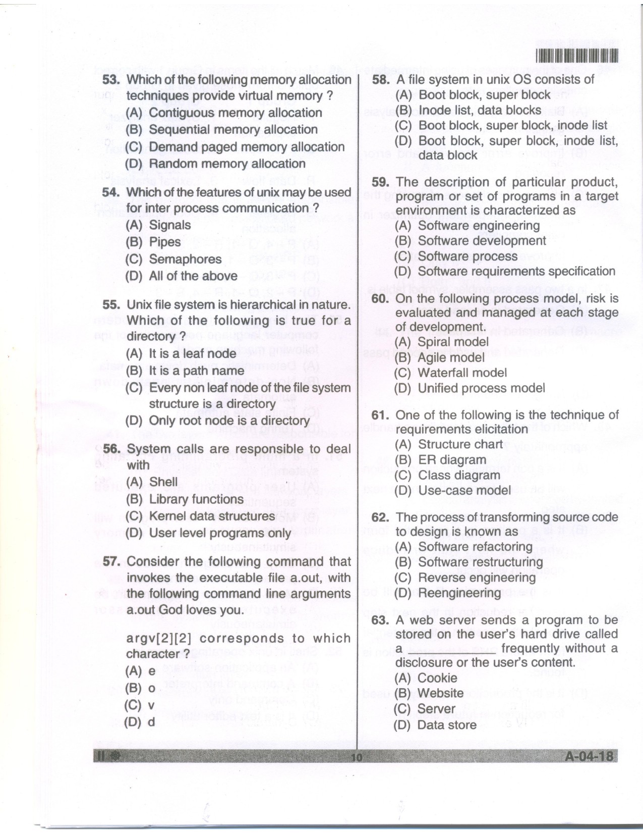 Telangana SET Computer Science and Application 2018 Question Paper II 9