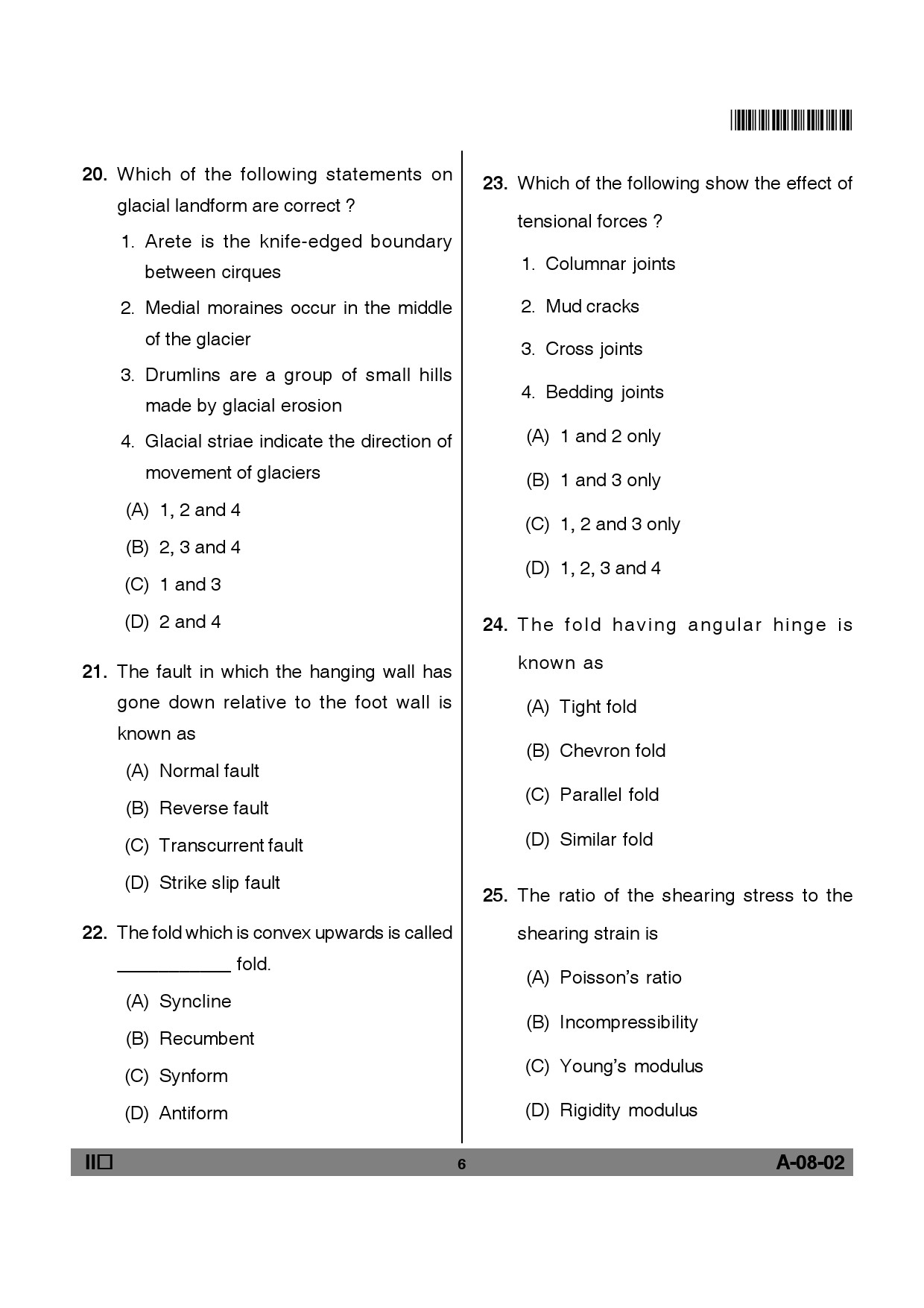 Telangana SET Earth Science 2012 Question Paper II 5