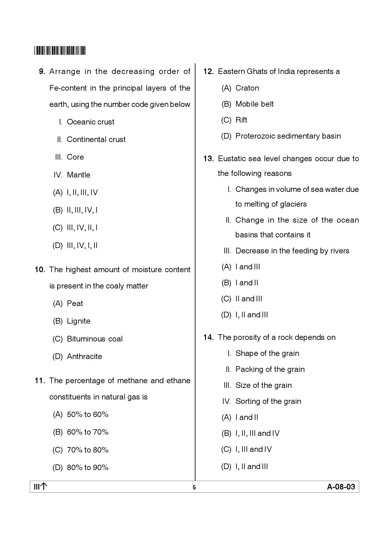 Telangana SET Earth Science 2012 Question Paper III 4