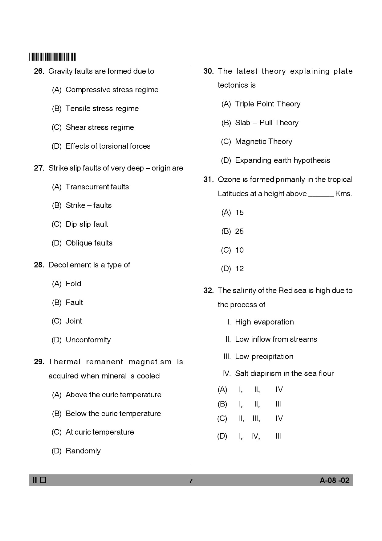 Telangana SET Earth Science 2013 Question Paper II 6