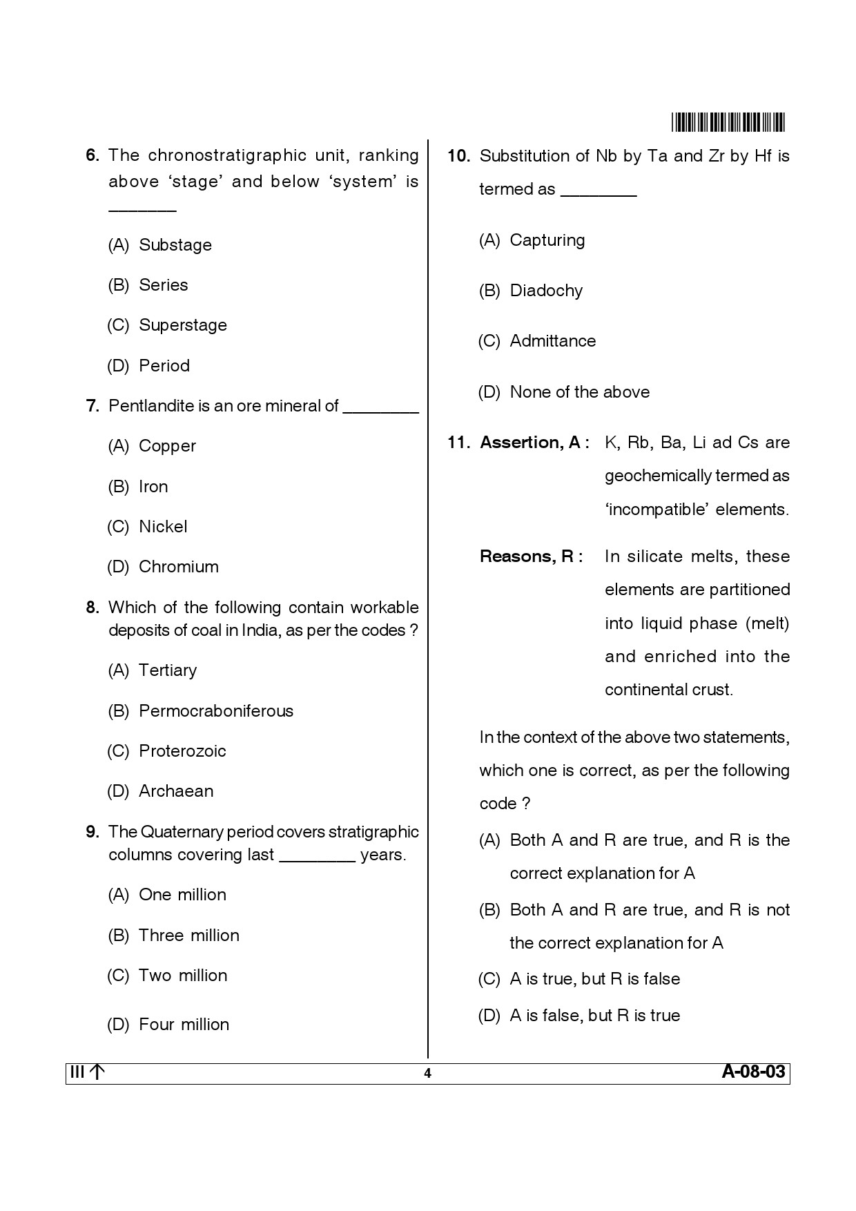 Telangana SET Earth Science 2013 Question Paper III 3