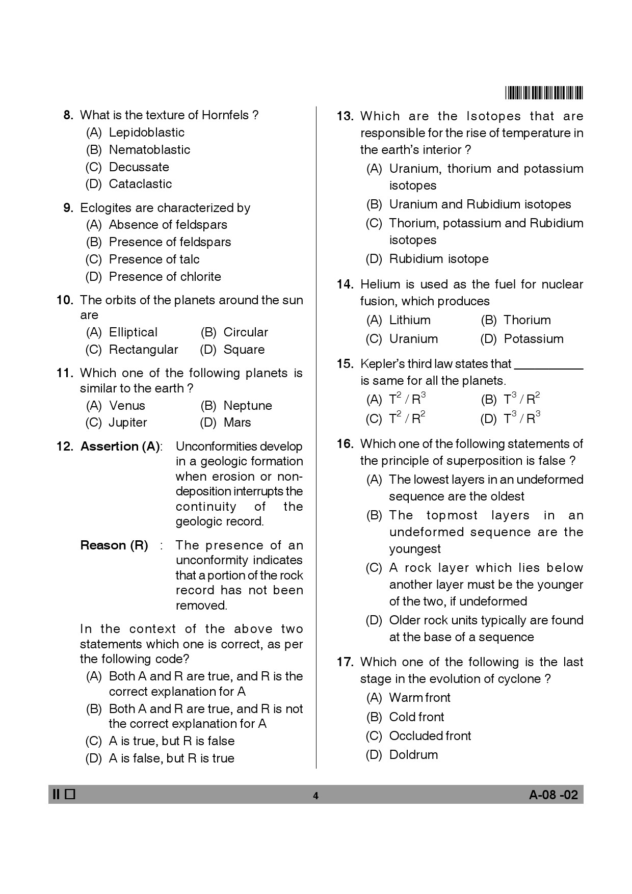 Telangana SET Earth Science 2014 Question Paper II 3