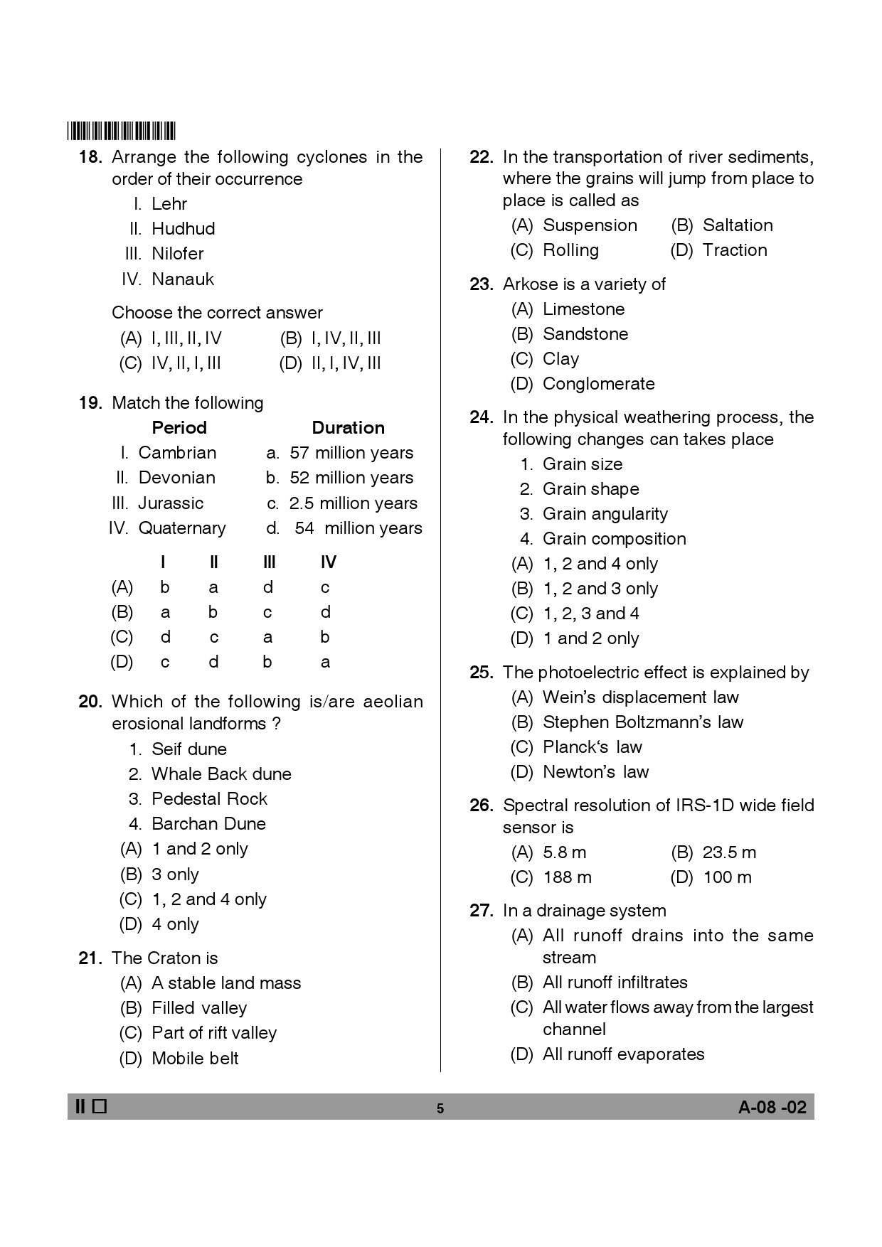 Telangana SET Earth Science 2014 Question Paper II 4