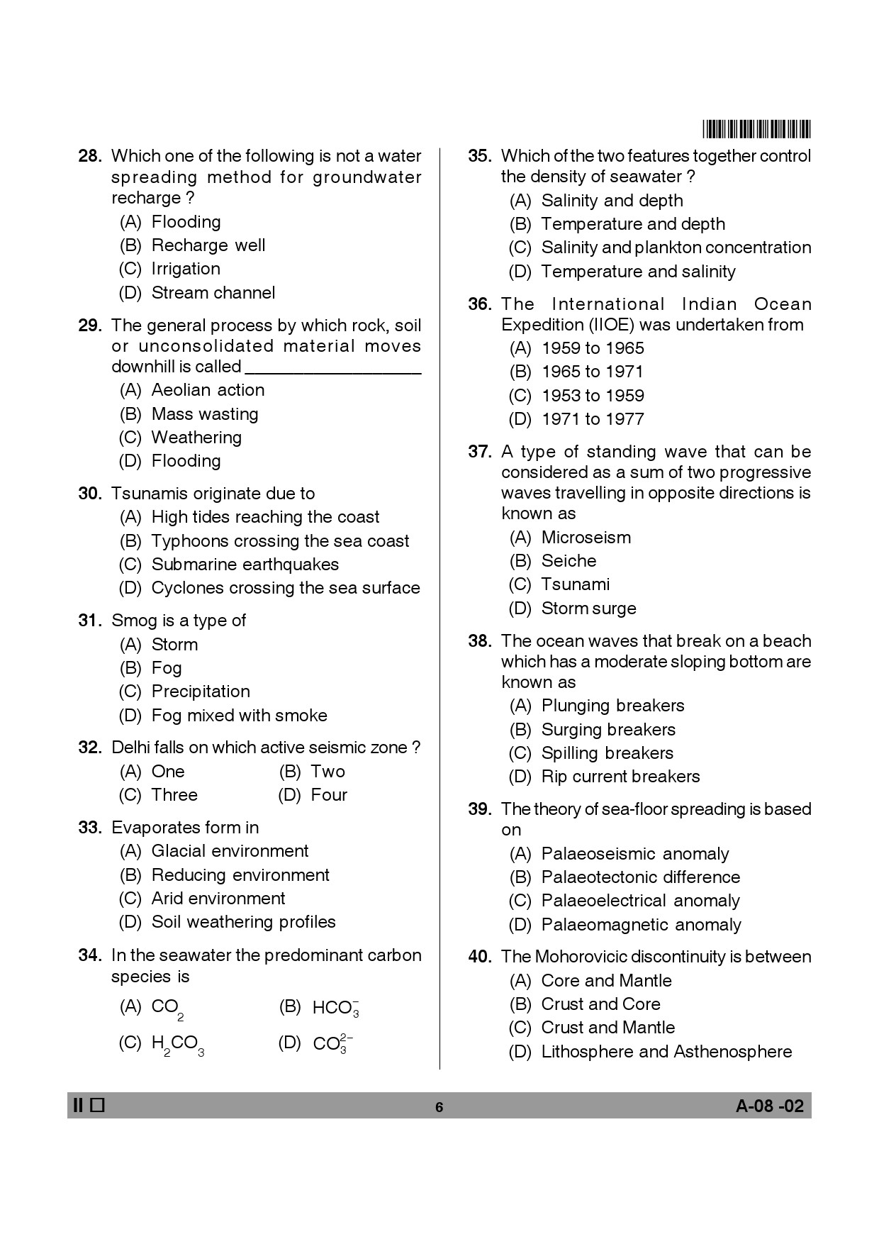 Telangana SET Earth Science 2014 Question Paper II 5