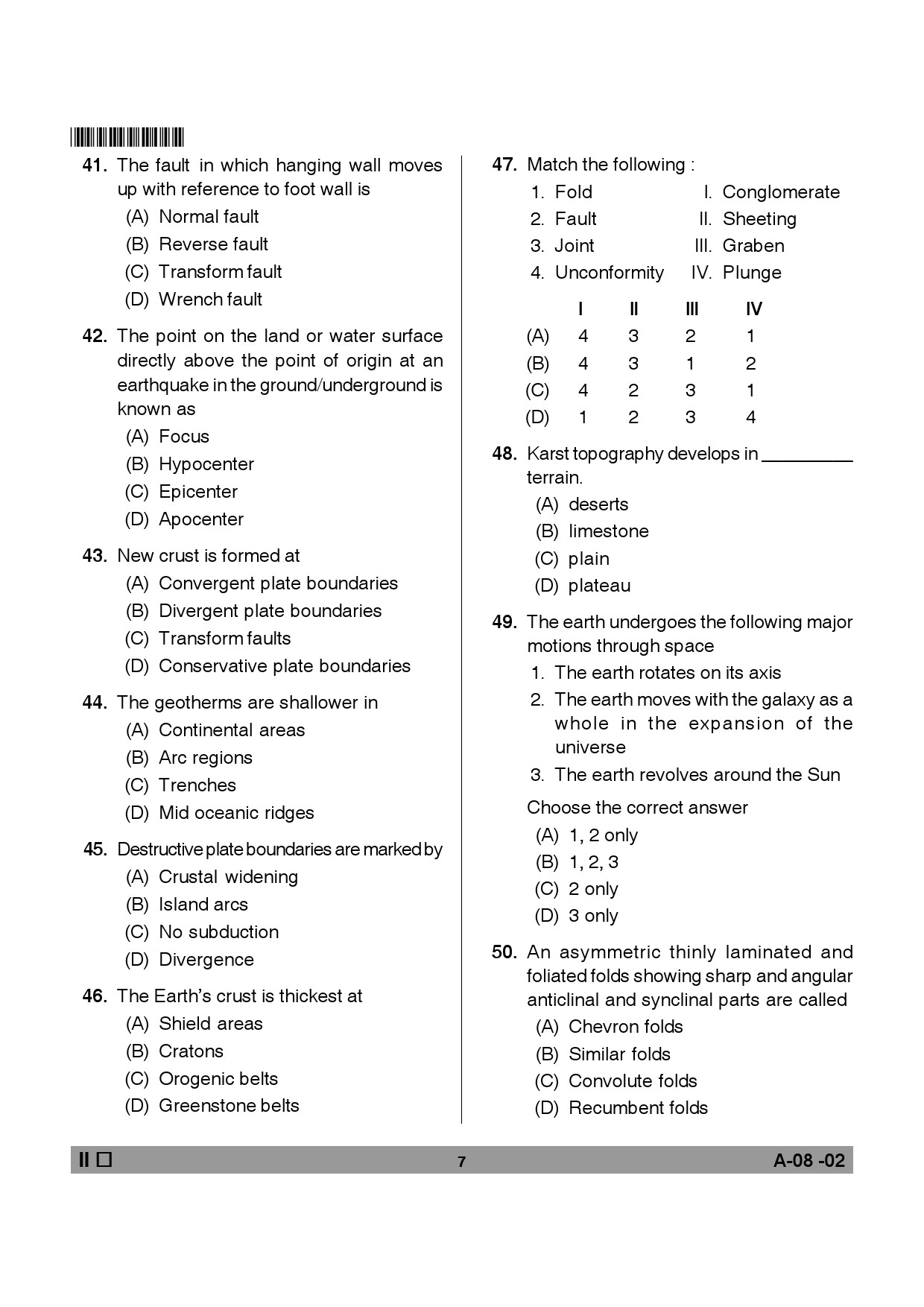 Telangana SET Earth Science 2014 Question Paper II 6