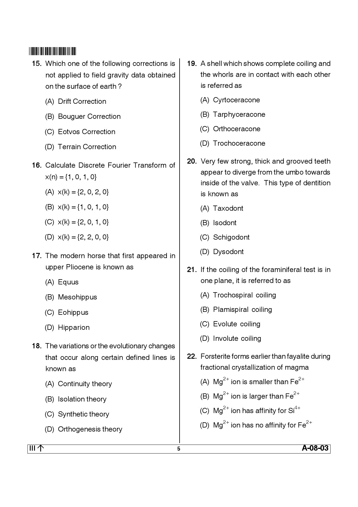 Telangana SET Earth Science 2014 Question Paper III 4