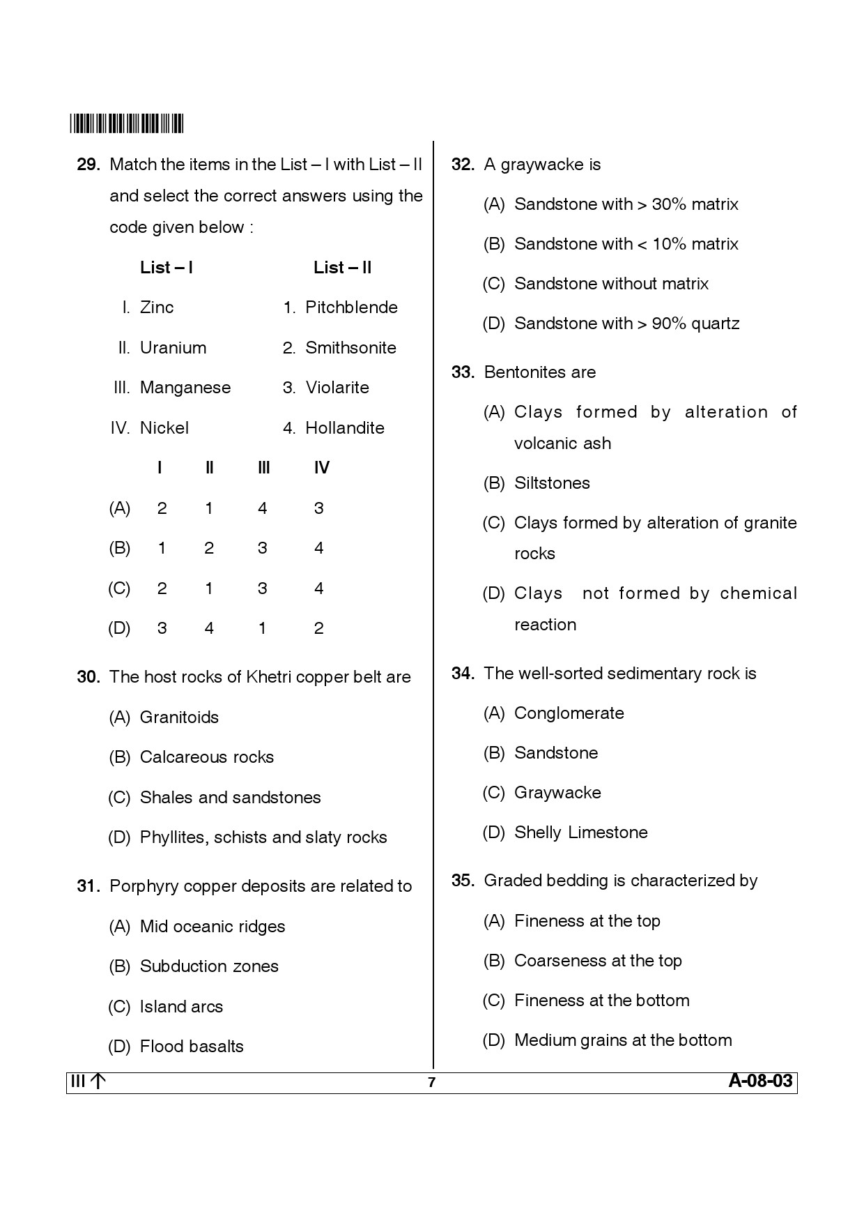 Telangana SET Earth Science 2014 Question Paper III 6