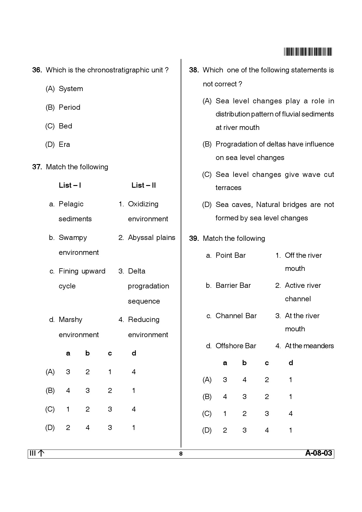 Telangana SET Earth Science 2014 Question Paper III 7