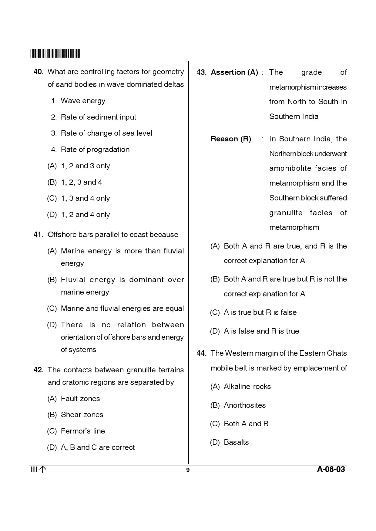 Telangana SET Earth Science 2014 Question Paper III 8