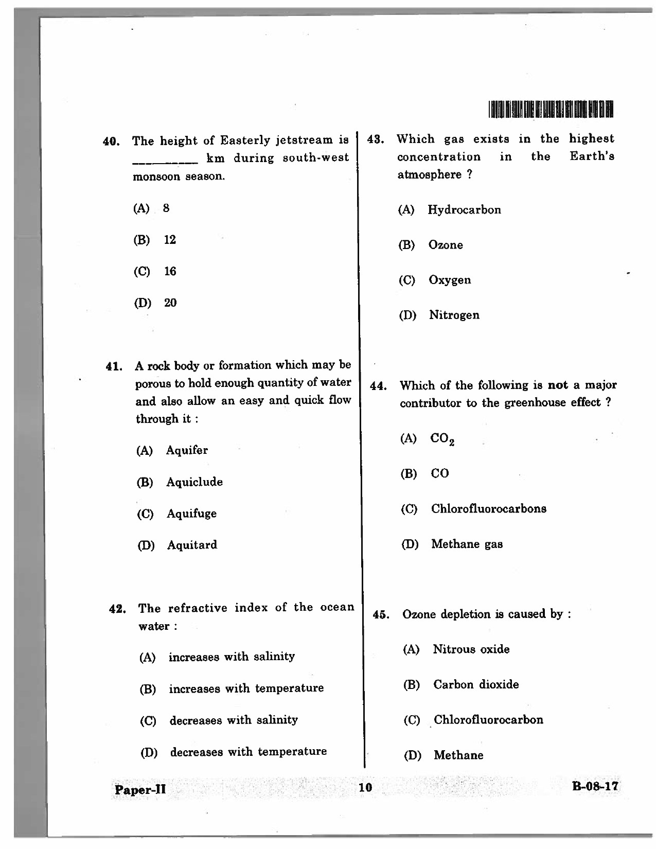 Telangana SET Earth Science 2017 Question Paper II 9