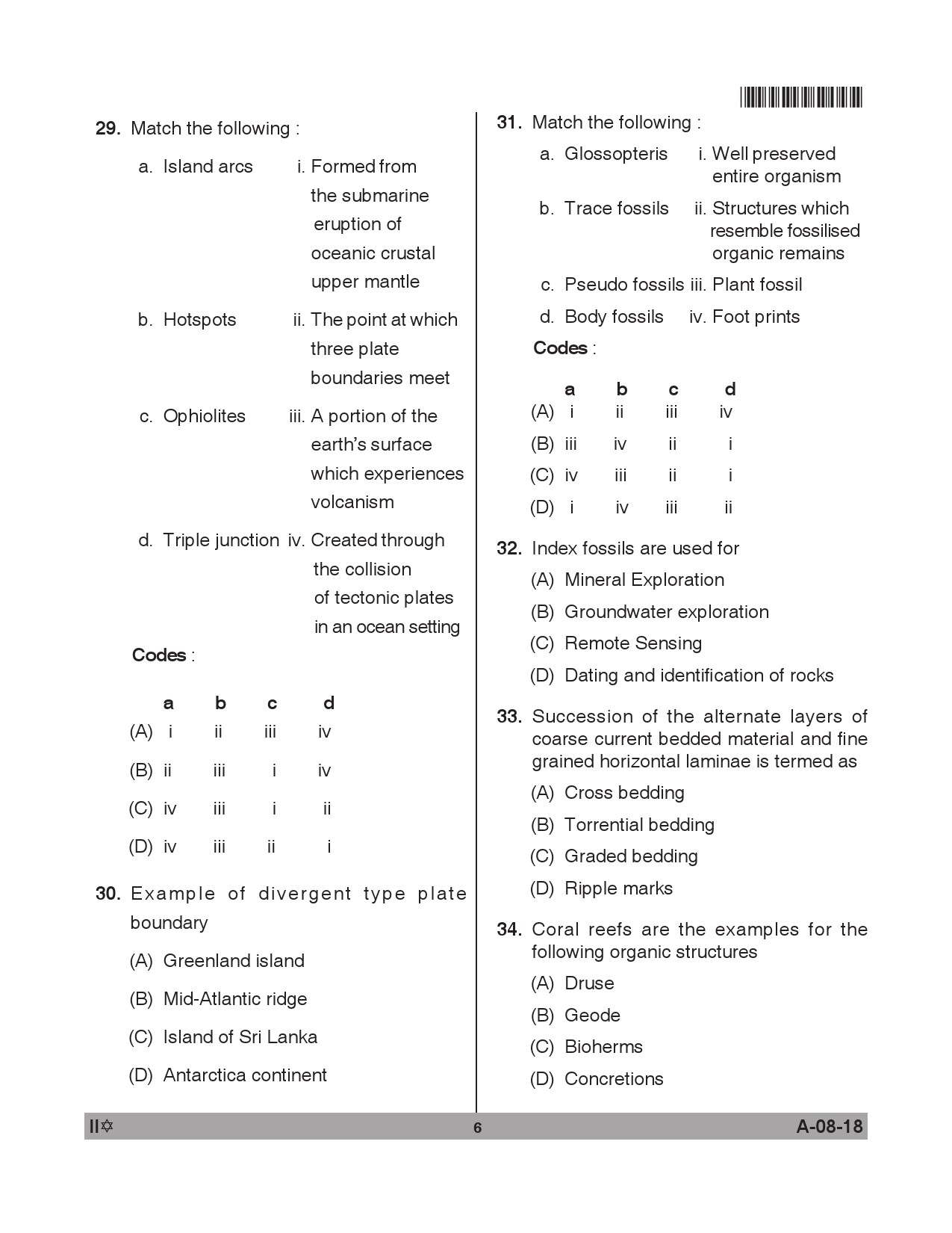 Telangana SET Earth Science 2018 Question Paper II 5