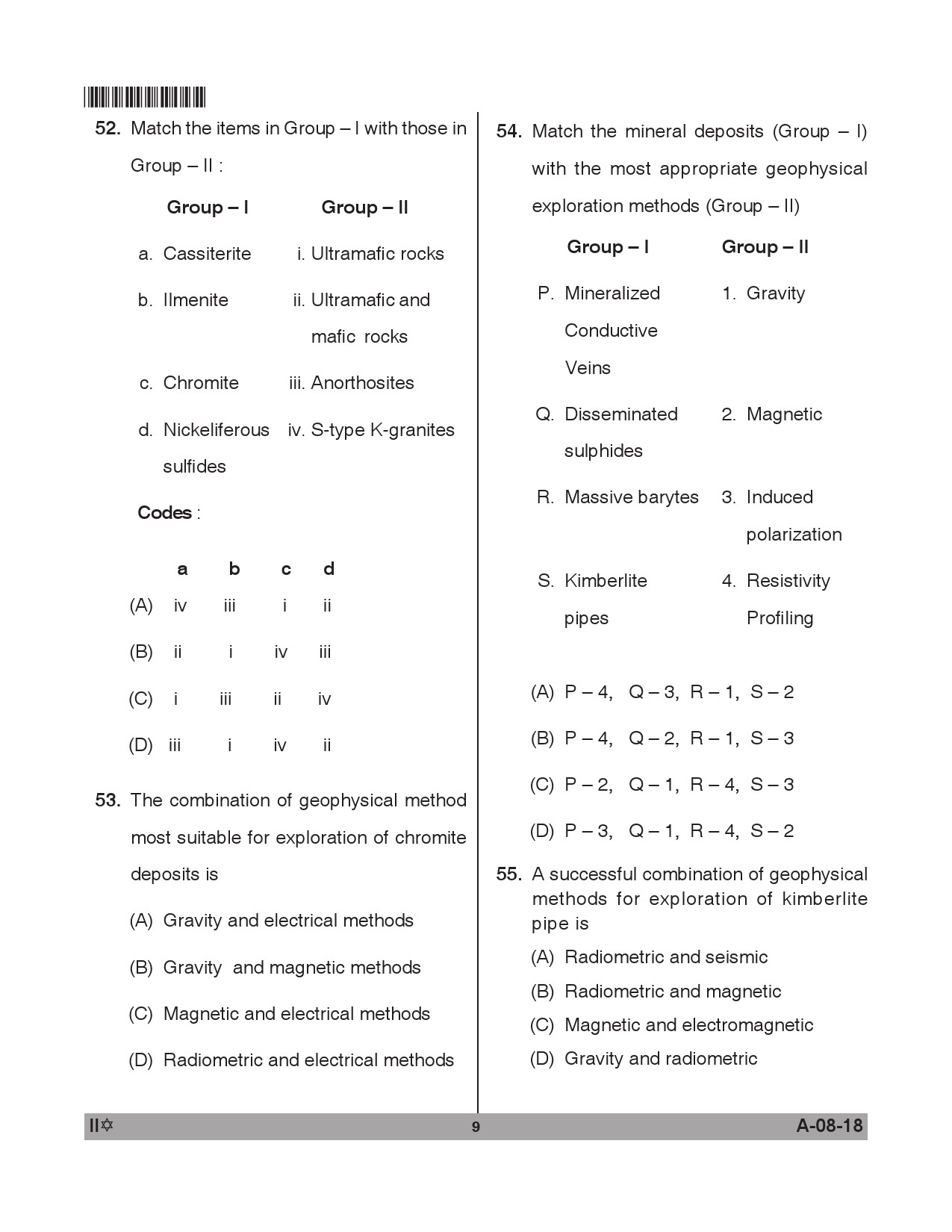 Telangana SET Earth Science 2018 Question Paper II 8