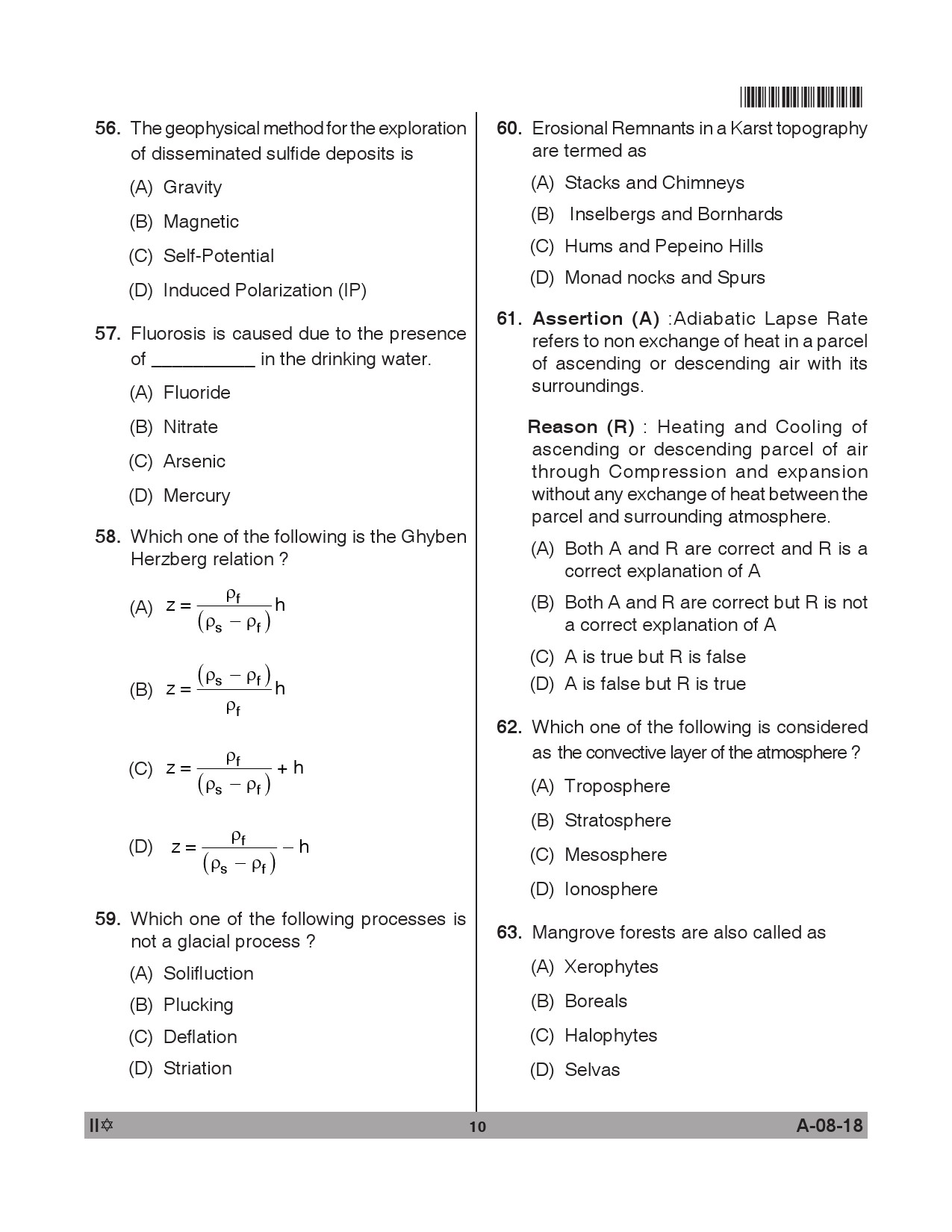 Telangana SET Earth Science 2018 Question Paper II 9