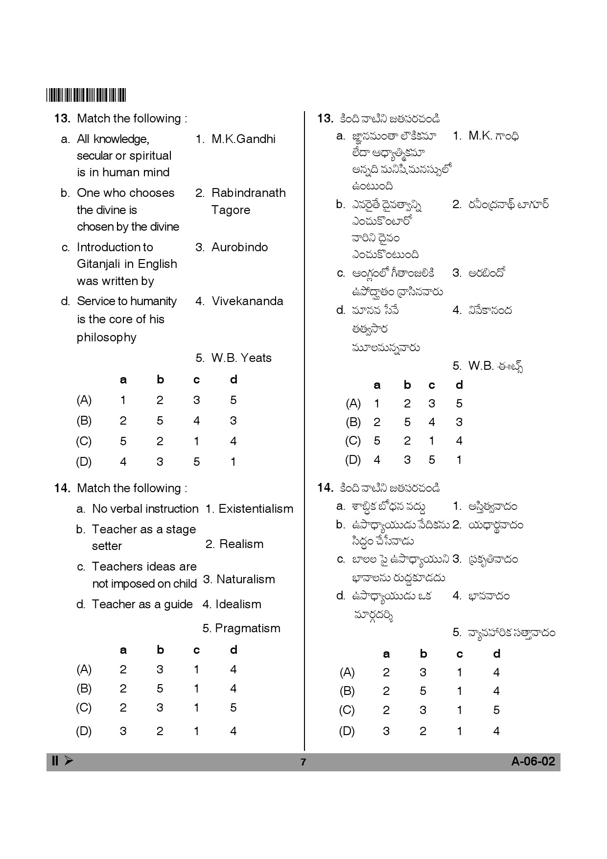 Telangana SET Education 2014 Question Paper II 6