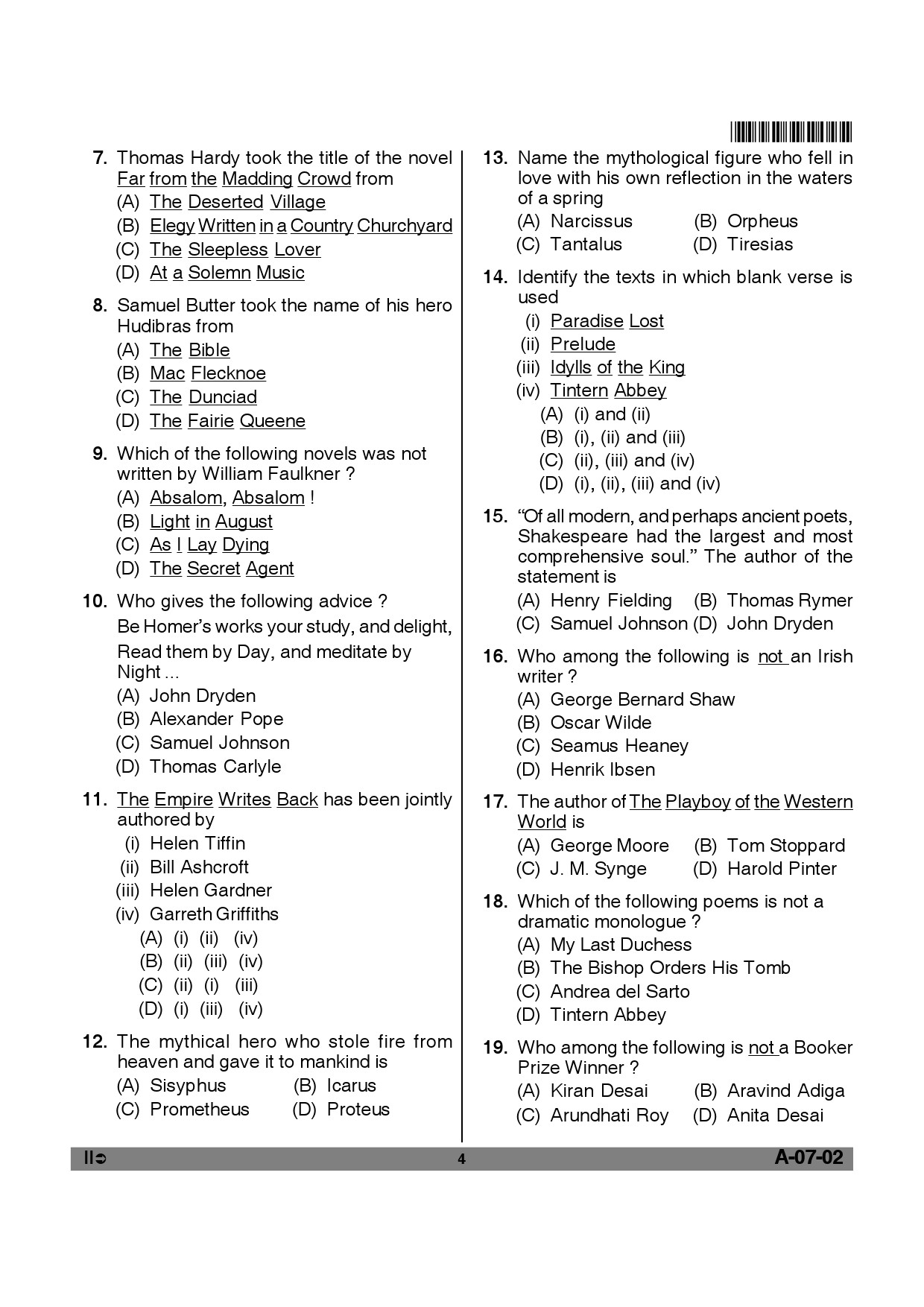 Telangana SET English 2012 Question Paper II 3