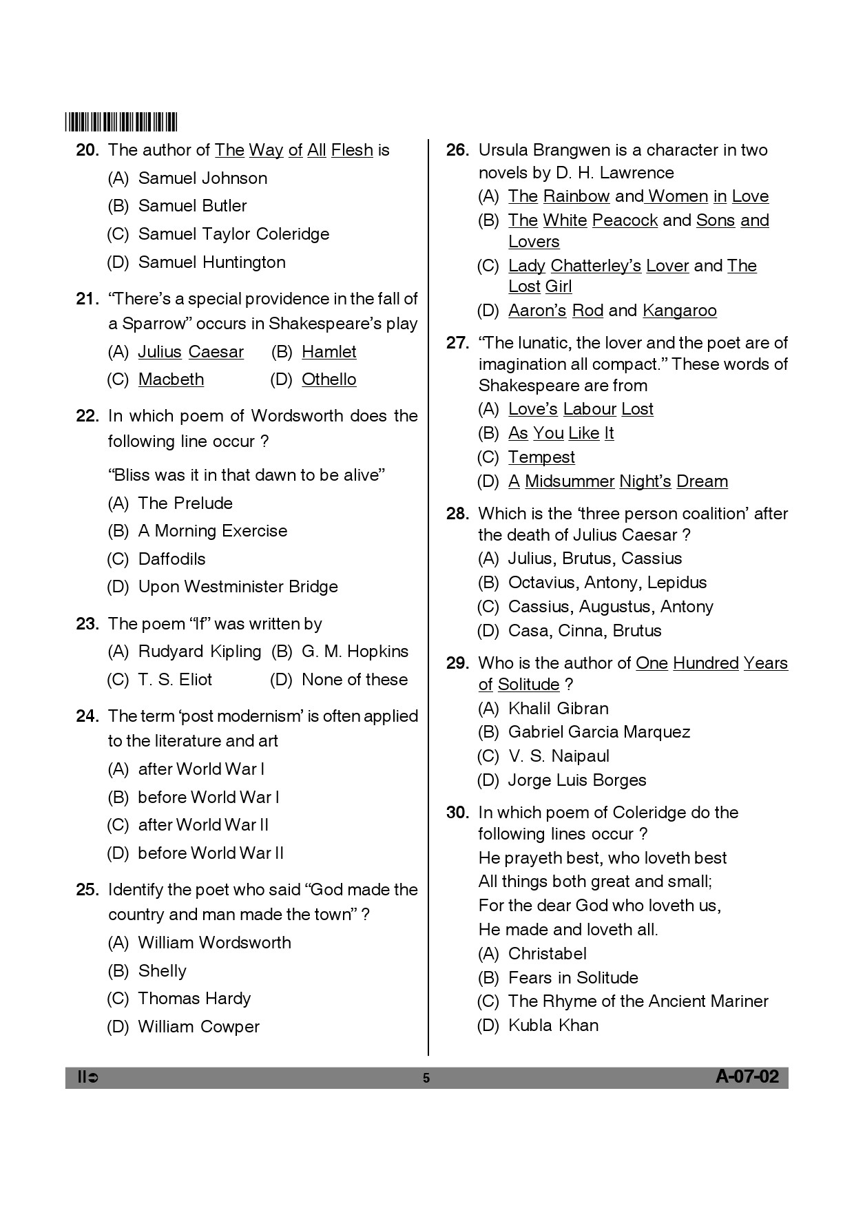 Telangana SET English 2012 Question Paper II 4