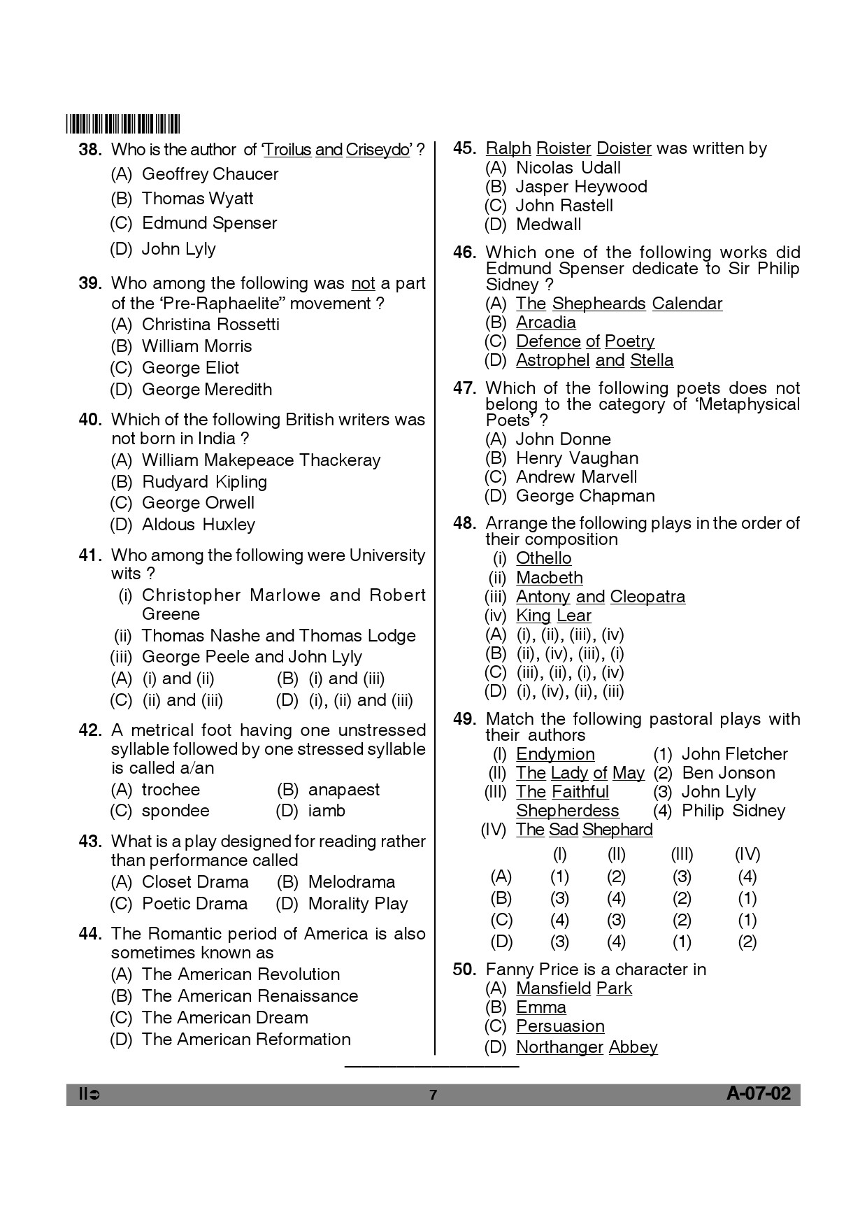 Telangana SET English 2012 Question Paper II 6