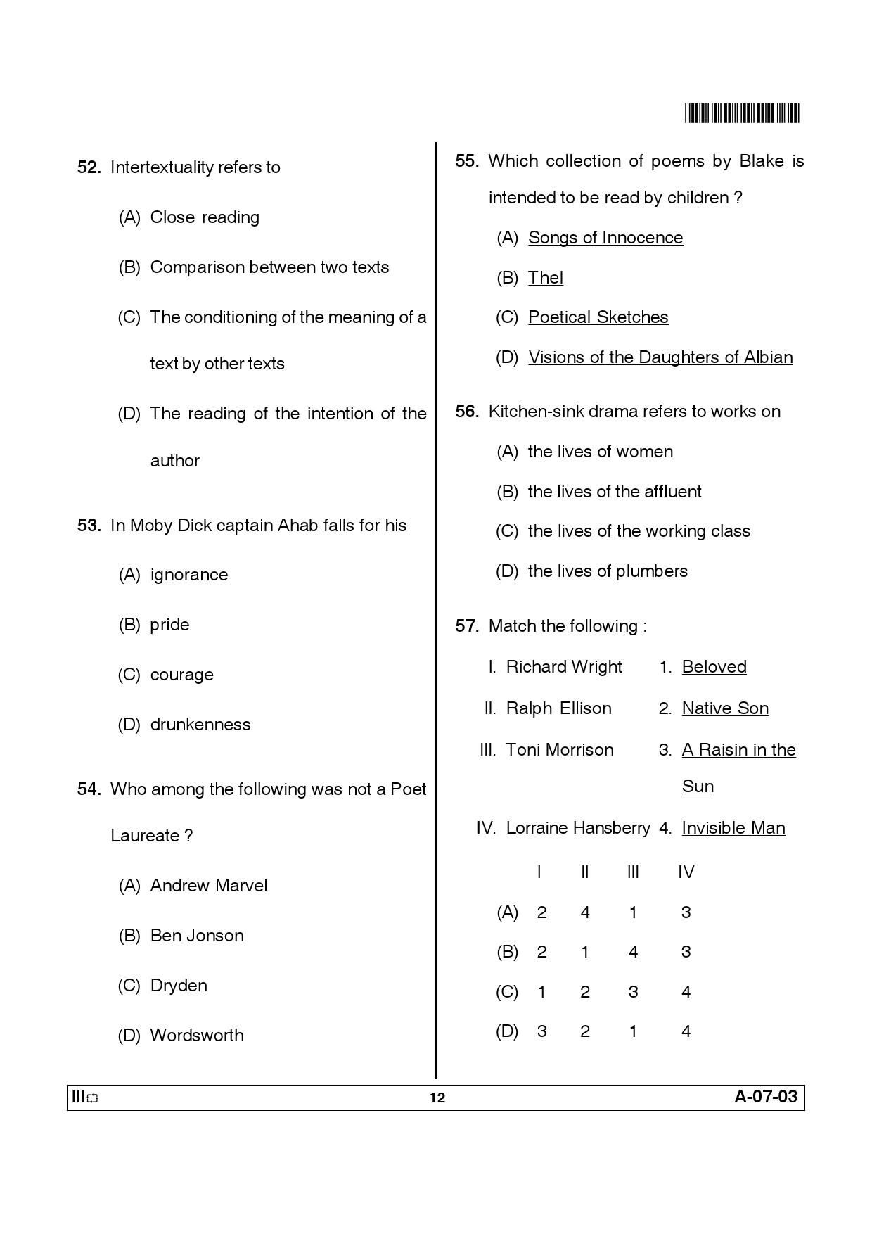 Telangana SET English 2012 Question Paper III 11