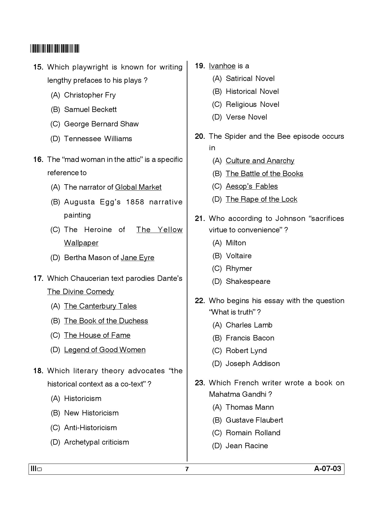 Telangana SET English 2012 Question Paper III 6