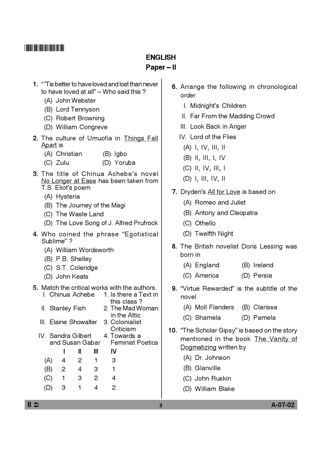 Telangana SET English 2013 Question Paper II 2