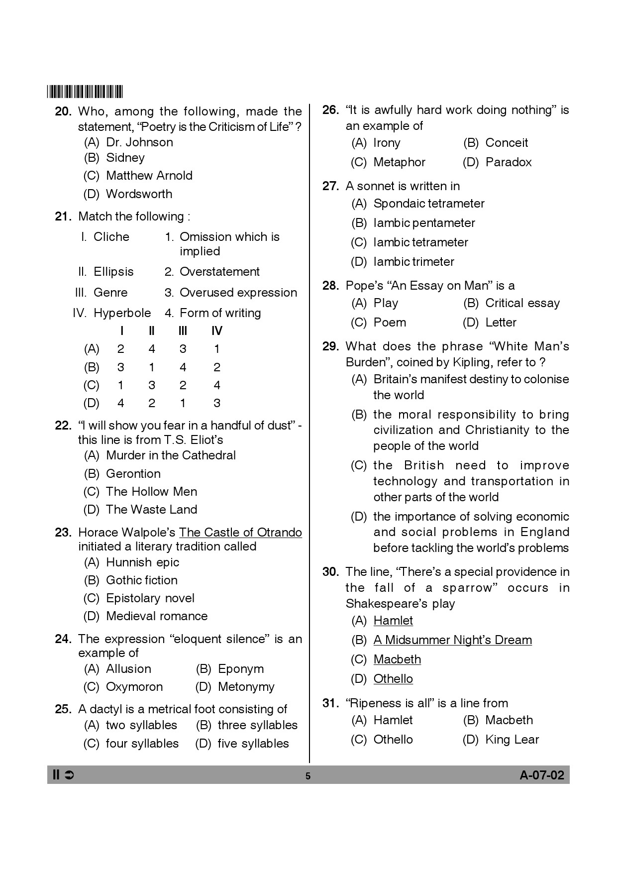 Telangana SET English 2013 Question Paper II 4