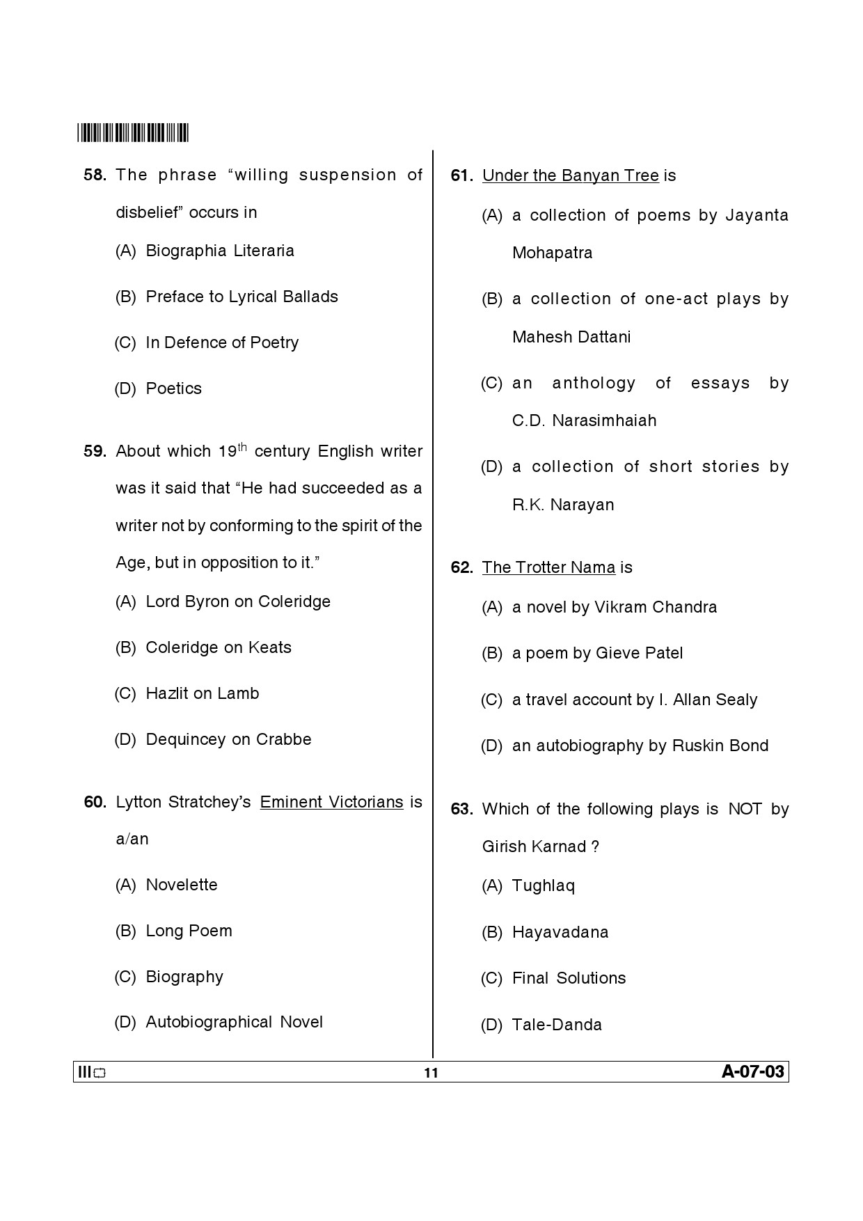 Telangana SET English 2013 Question Paper III 10