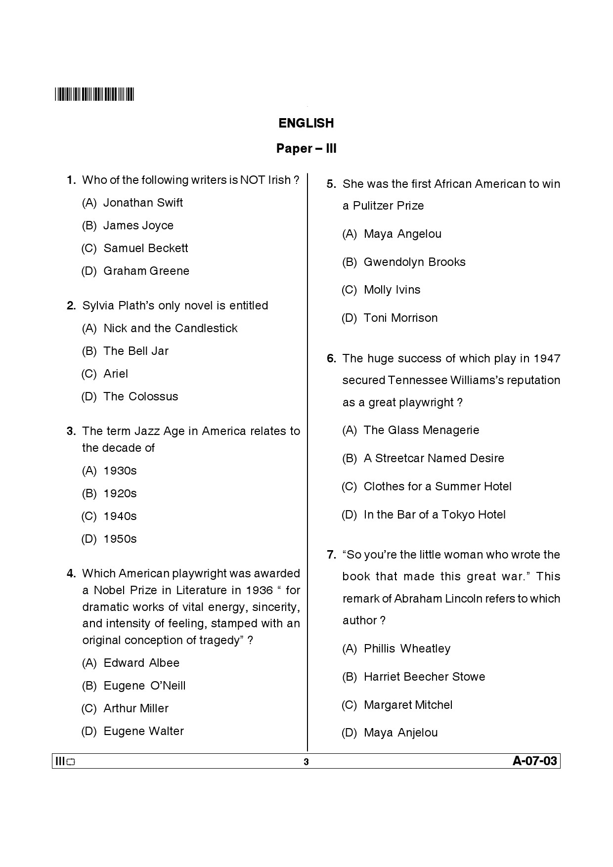 Telangana SET English 2013 Question Paper III 2