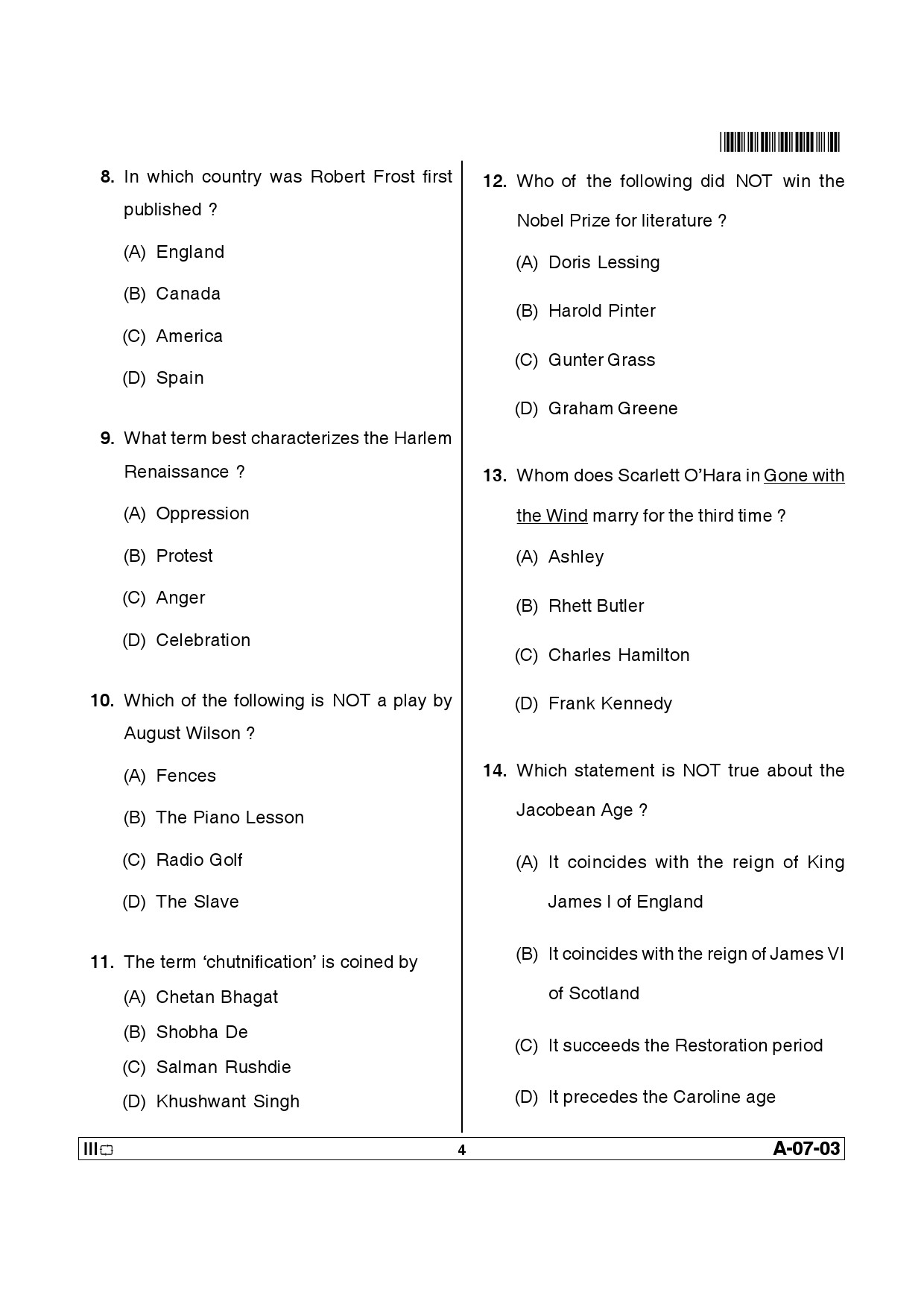 Telangana SET English 2013 Question Paper III 3