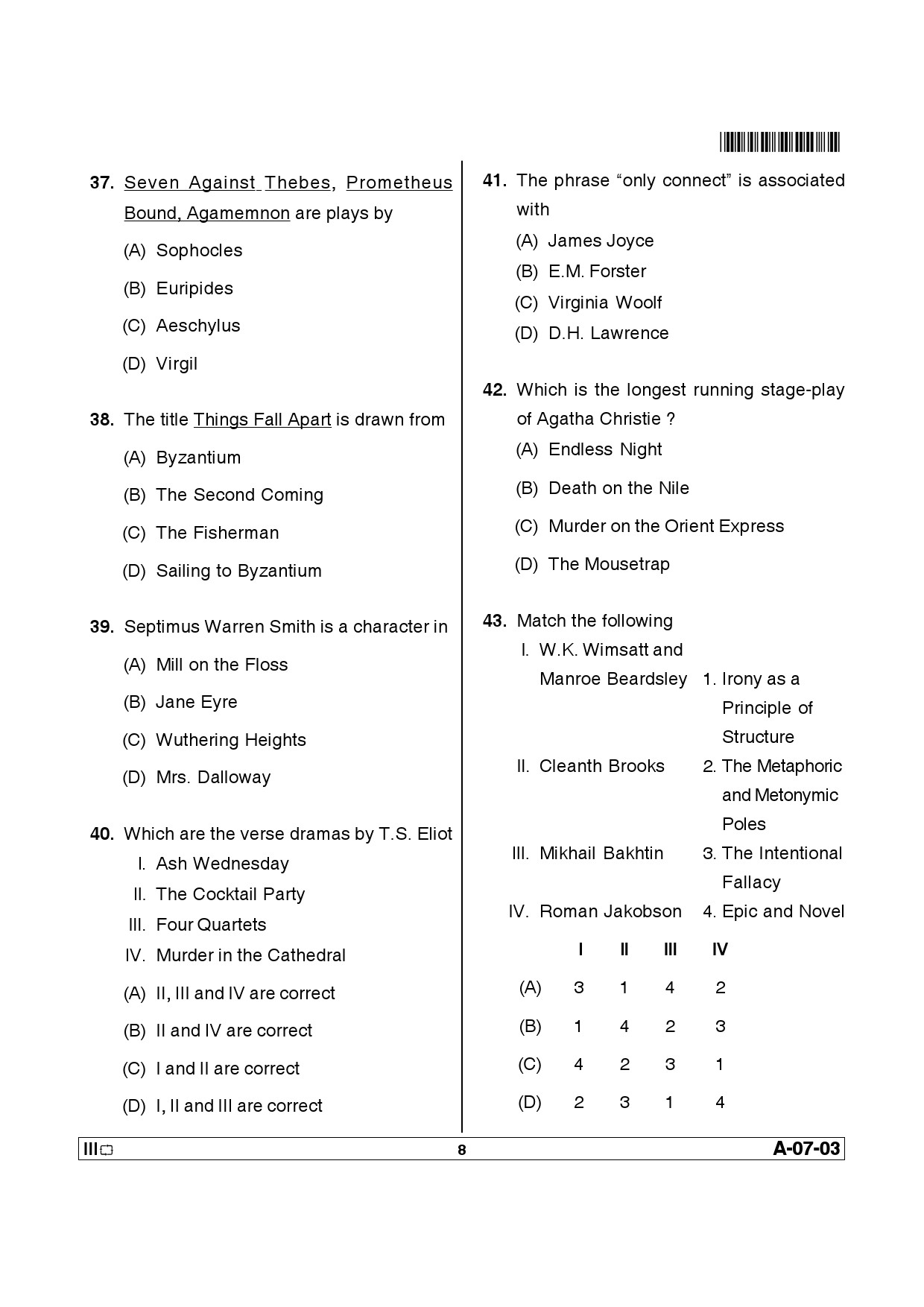 Telangana SET English 2013 Question Paper III 7