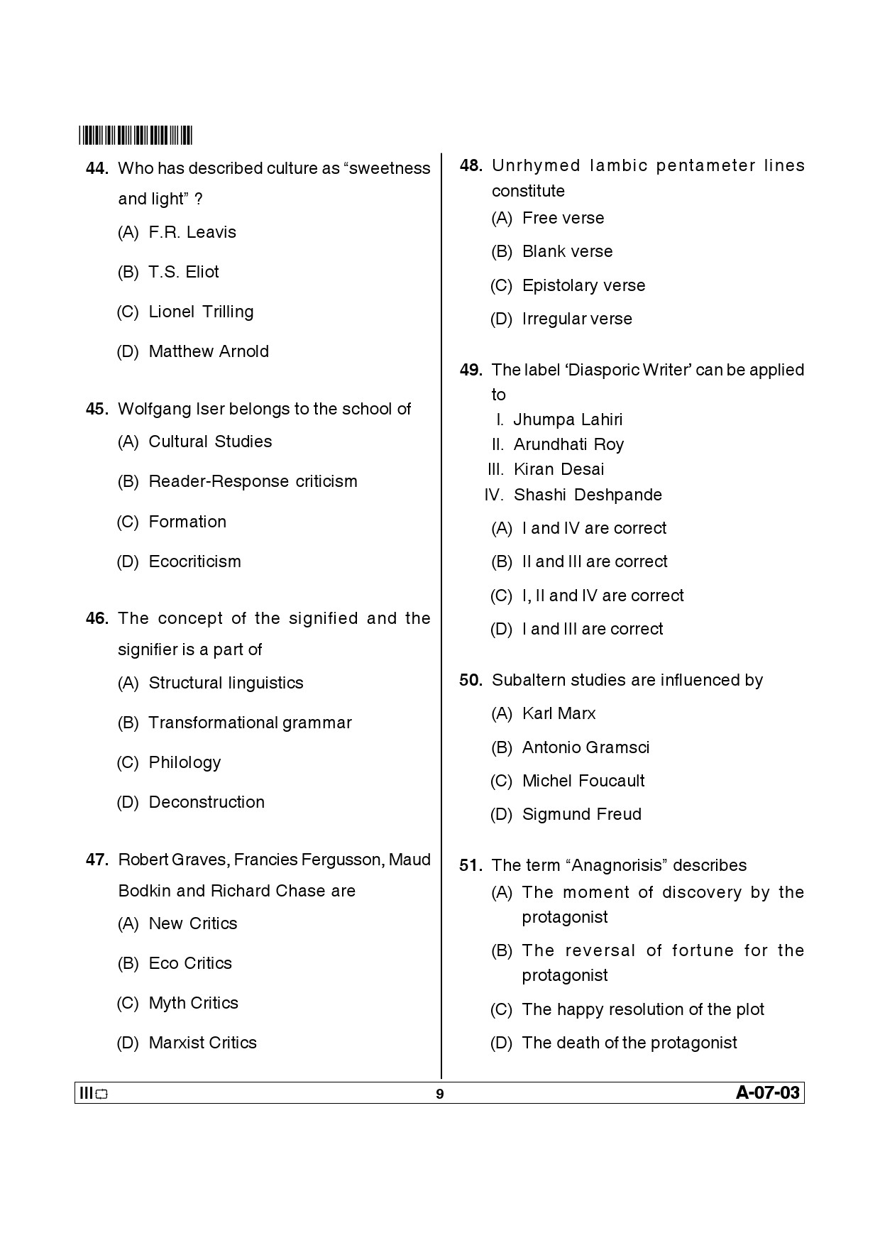 Telangana SET English 2013 Question Paper III 8