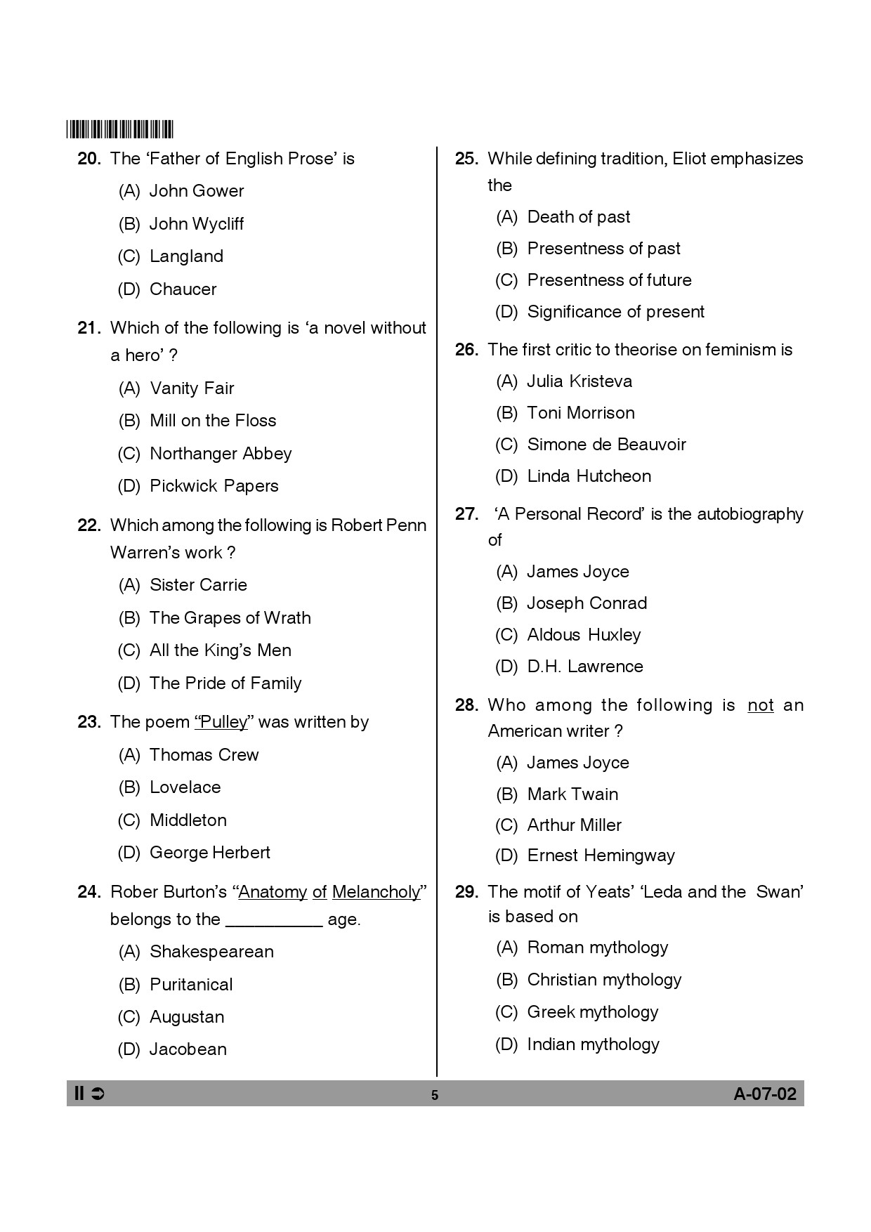 Telangana SET English 2014 Question Paper II 4