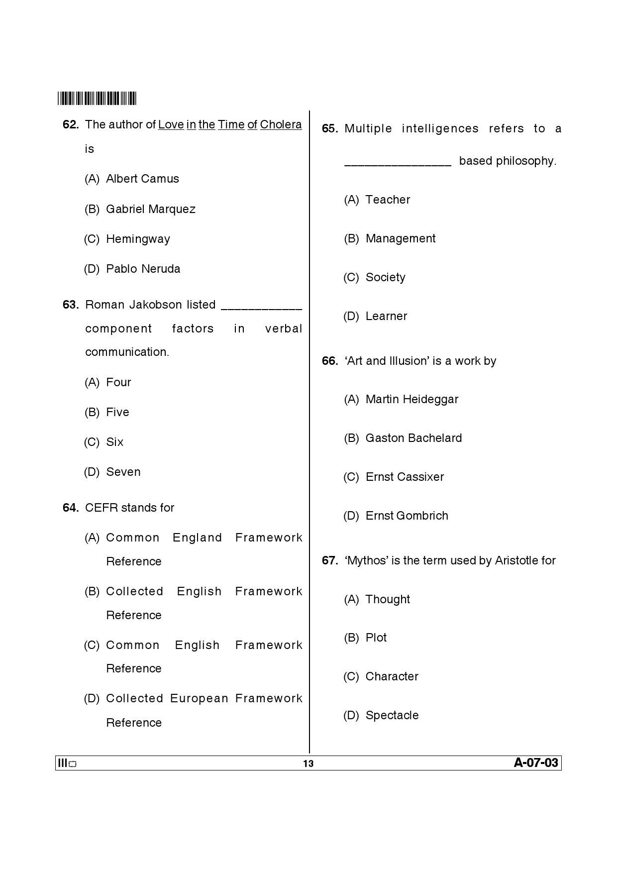 Telangana SET English 2014 Question Paper III 12