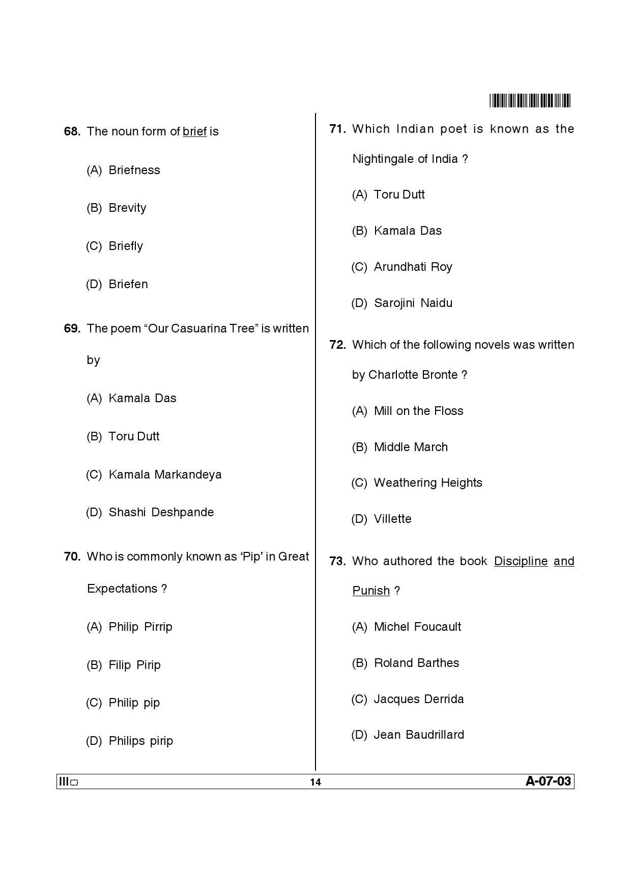 Telangana SET English 2014 Question Paper III 13