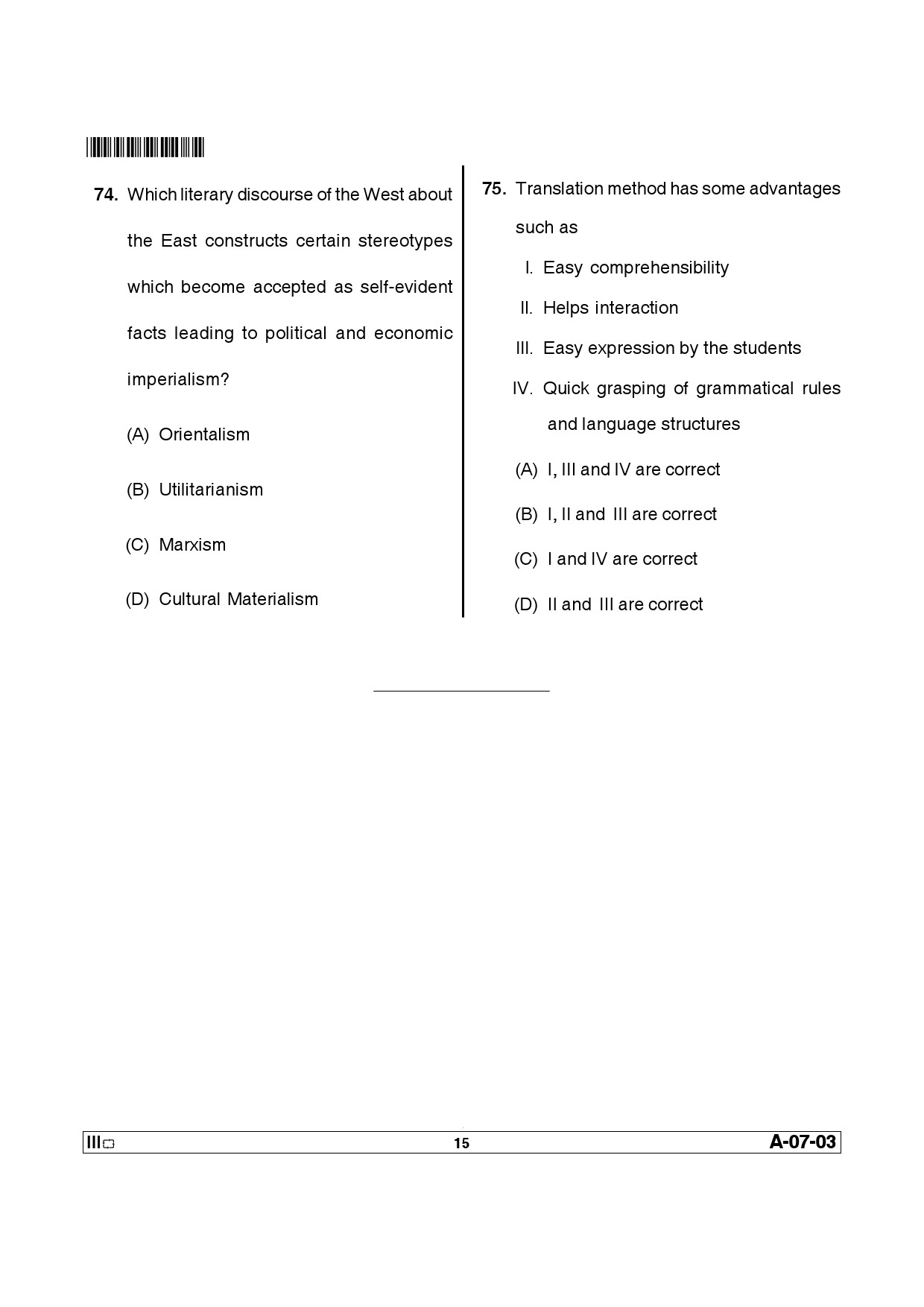 Telangana SET English 2014 Question Paper III 14